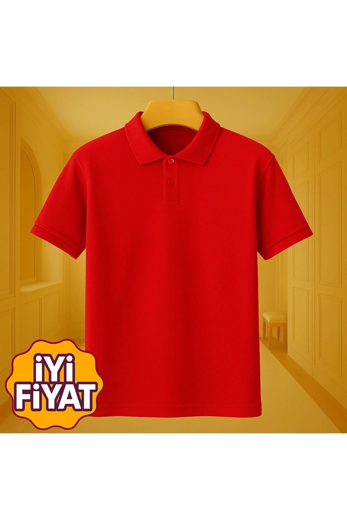 LC Waikiki LCWAIKIKI %100 Pamuk Penye Kumaş Okul Öncesi Polo Yaka Düz Kısa Kollu Pamuklu Kadın Tişört T-shirt