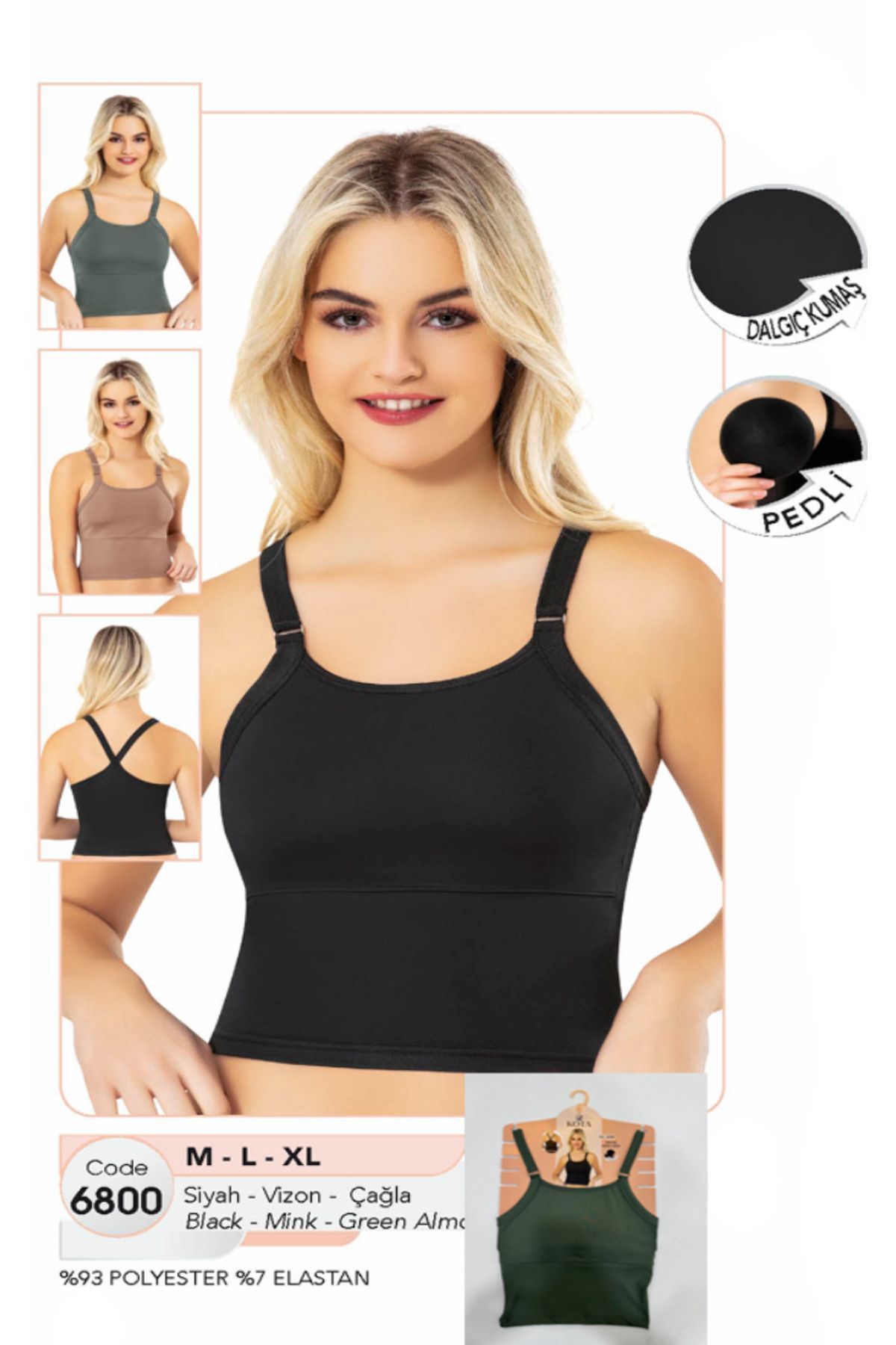 Fily İç Giyim Polyester Dalgıç Kumaş Sporcu Pedli Crop Atlet