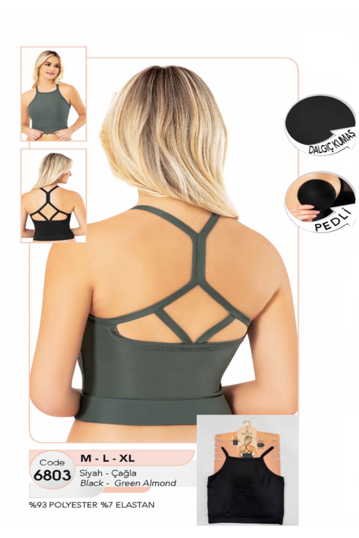 Fily İç Giyim Polyester Dalgıç Kumaş Pedli Crop Atlet