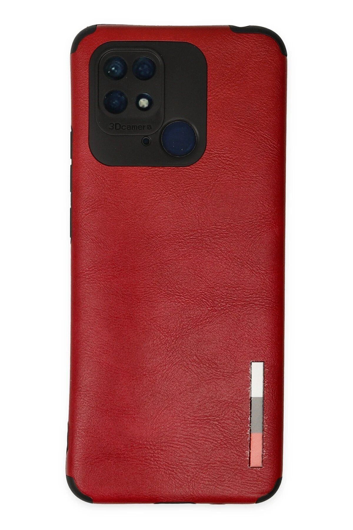 CepteToptan Newface Xiaomi Redmi 10C Kılıf Loop Deri Silikon - Kırmızı