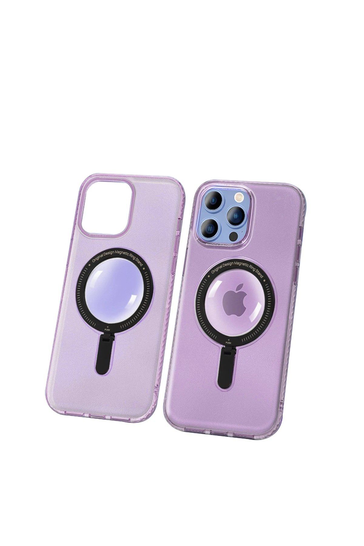 CepteToptan Joko iPhone 14 Pro Max Kılıf Zoom Standlı Silikon - Derin Mor