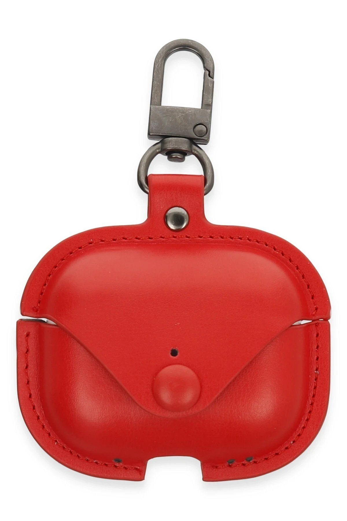 CepteToptan Newface Airpods Pro 2 (2.nesil) Çanta Deri Kılıf - Kırmızı