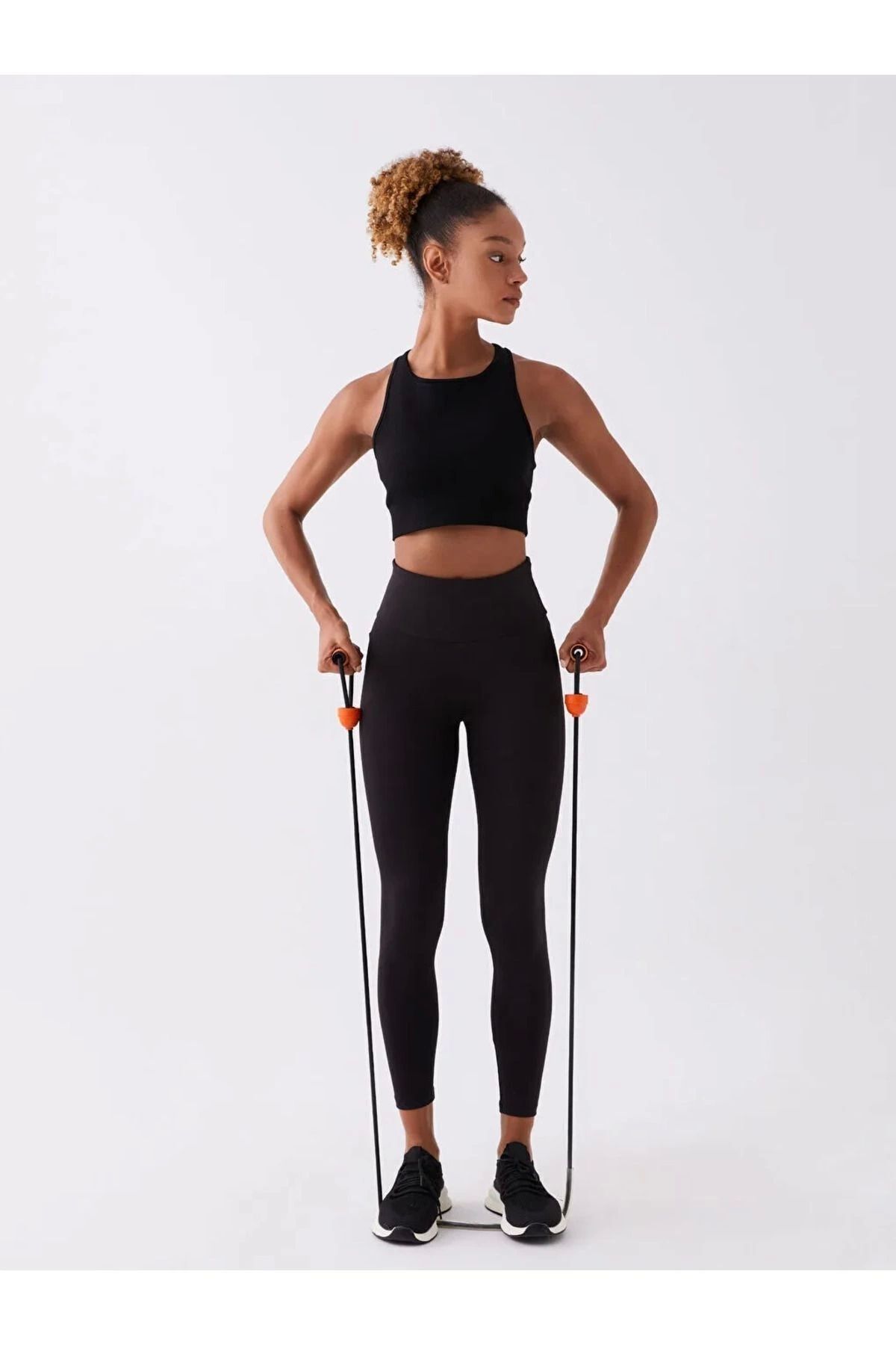 LC Waikiki Lcwaikiki Active Beli Lastikli Düz İnterlok Kadın Spor Tayt