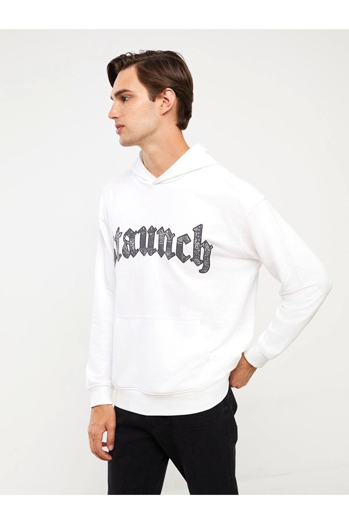 LC Waikiki LCWAIKIKI Casual Uzun Kollu Baskılı Erkek Hoodie