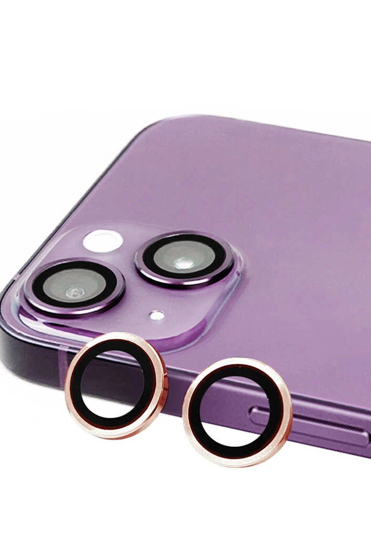 CepteToptan Newface iPhone 15 Raze Metal Kamera Lens - Pembe