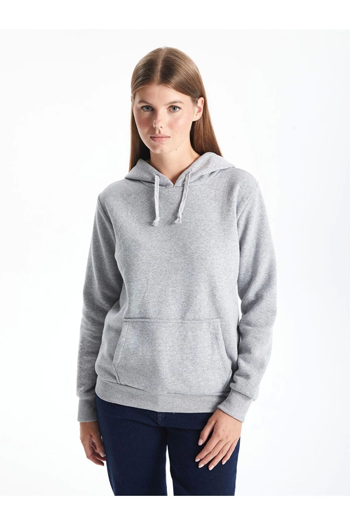 LC Waikiki LCWAIKIKI Gri Kadın Kalın Hoodie