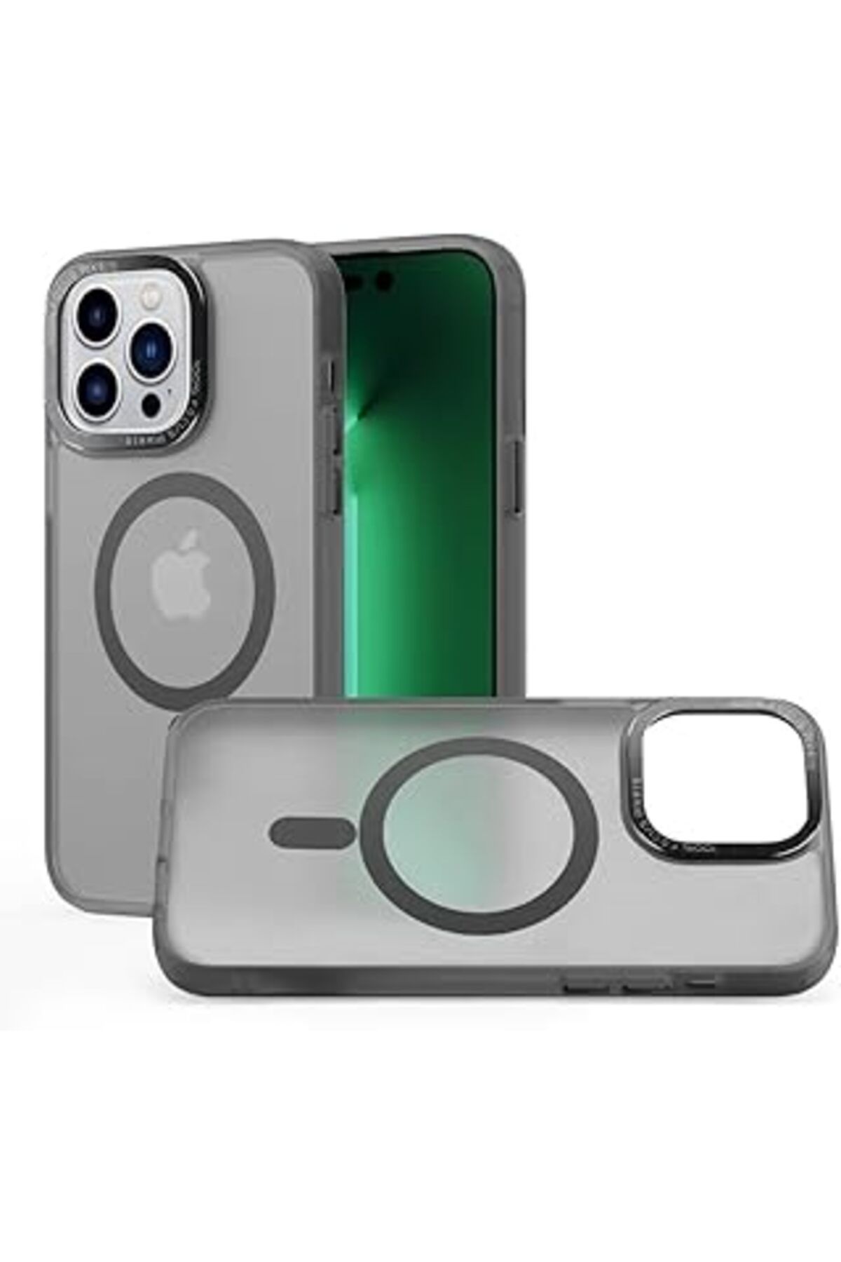 Pazarcan Bause Iphone 12 Pro Max Ile Uyumlu Lüks Pc Mat Magsafe Kılıf, Metal Tuşlu Frosted Manyetik Silinebi