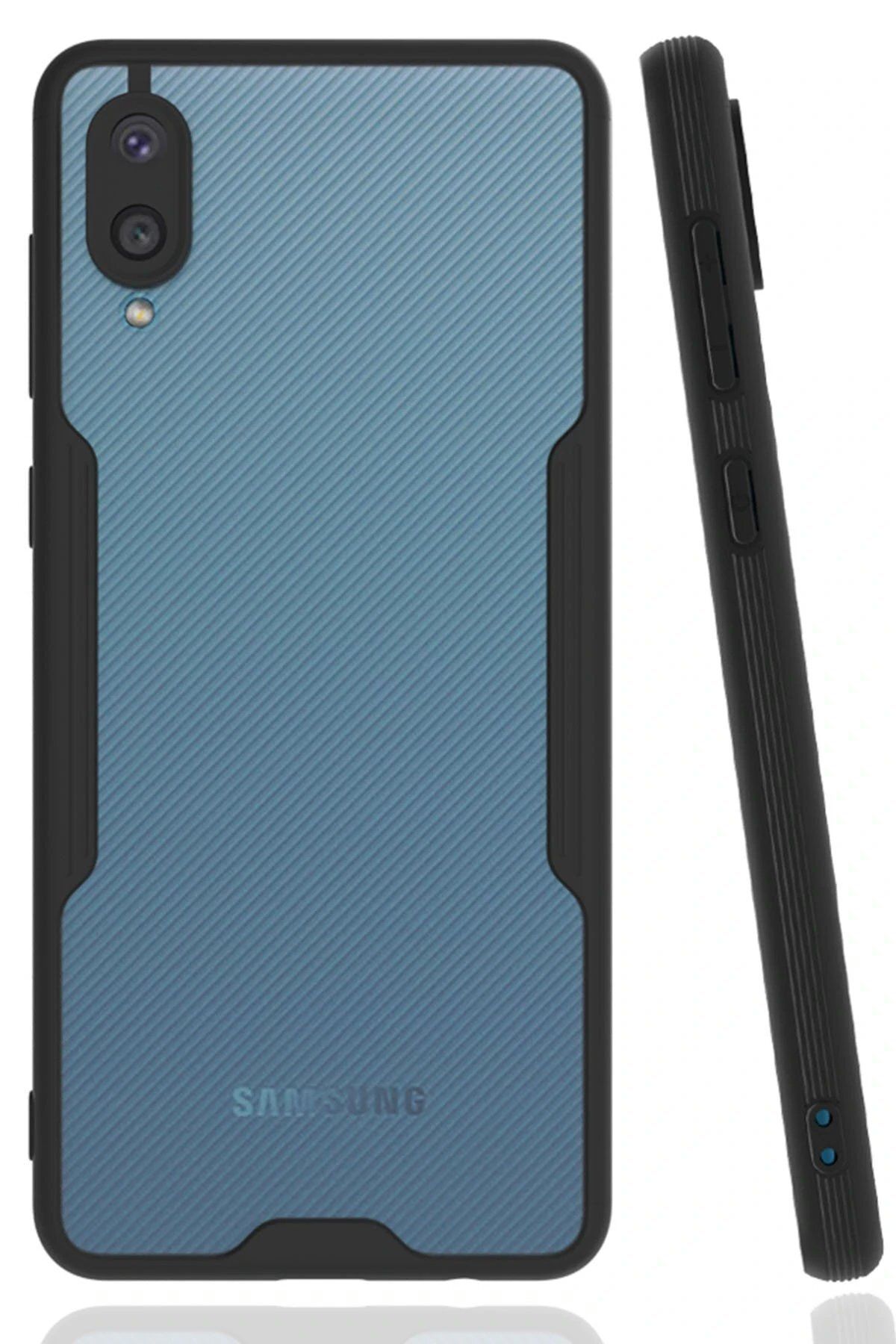 CepteToptan Newface Samsung Galaxy A02 Kılıf Platin Silikon - Siyah