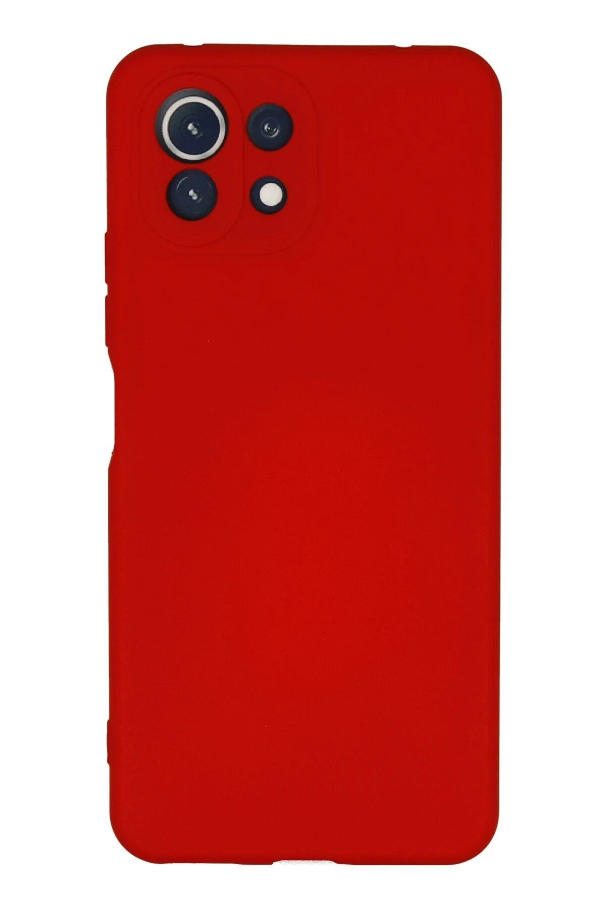 CepteToptan Newface Xiaomi Mİ 11 Lite Kılıf Nano içi Kadife Silikon - Kırmızı
