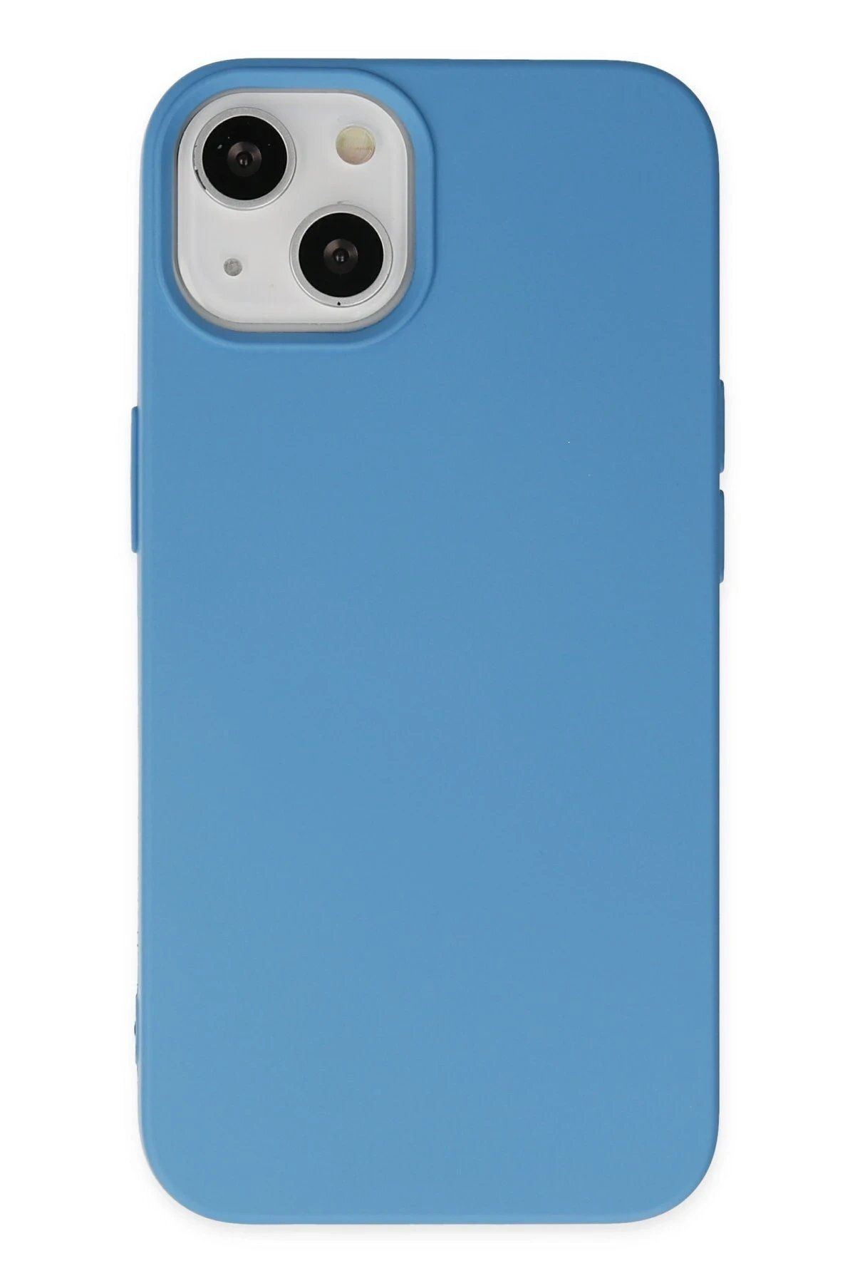 CepteToptan Newface iPhone 14 Plus Kılıf Nano içi Kadife Silikon - Mavi