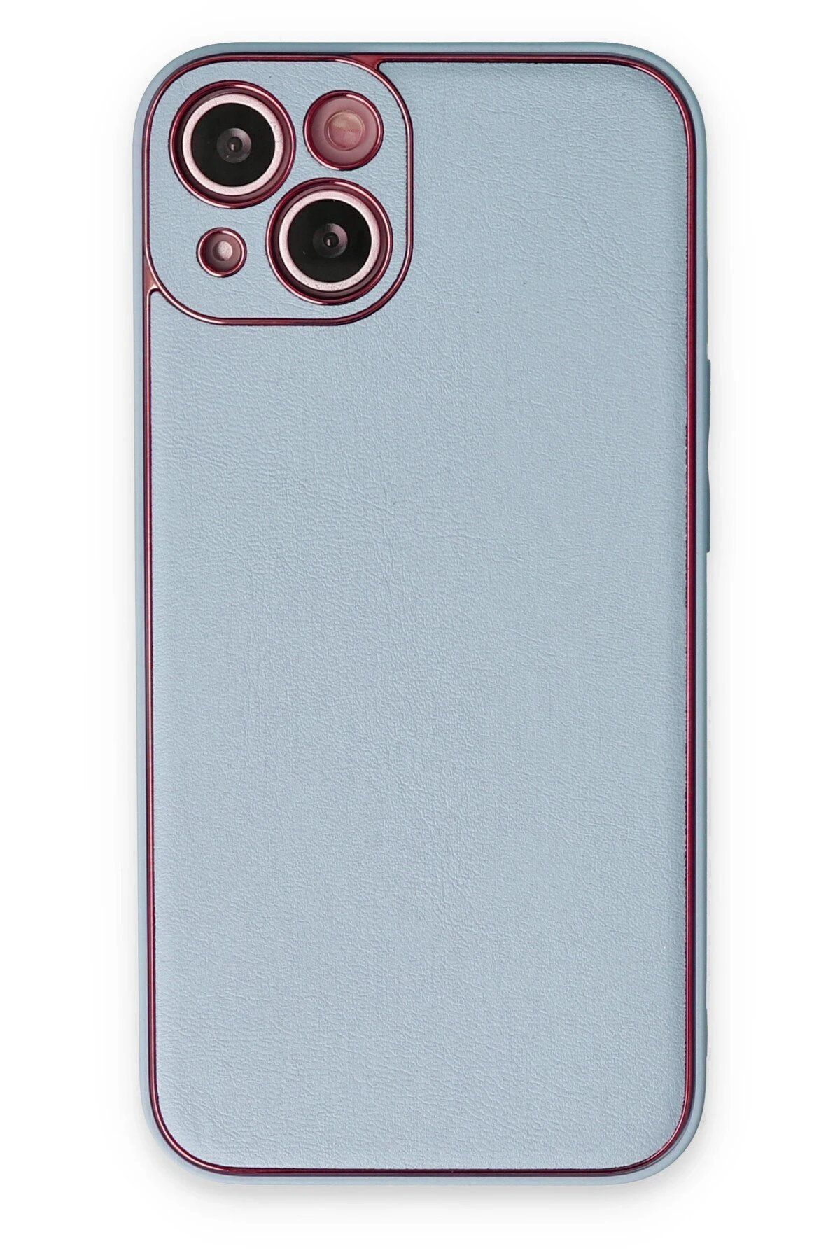 CepteToptan Newface iPhone 14 Plus Kılıf Coco Deri Silikon Kapak - Sky Blue