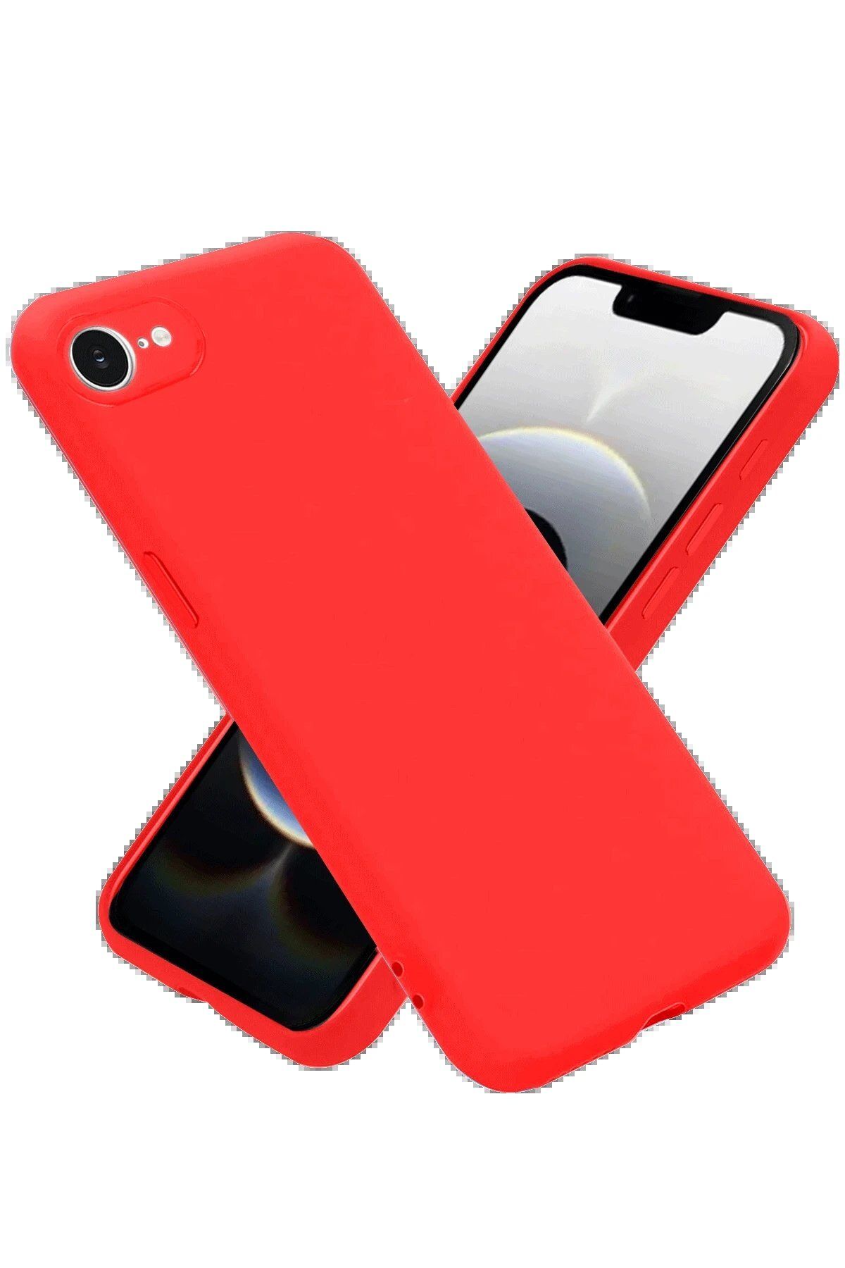 CepteToptan Newface iPhone 16E Kılıf Nano içi Kadife Silikon - Kırmızı