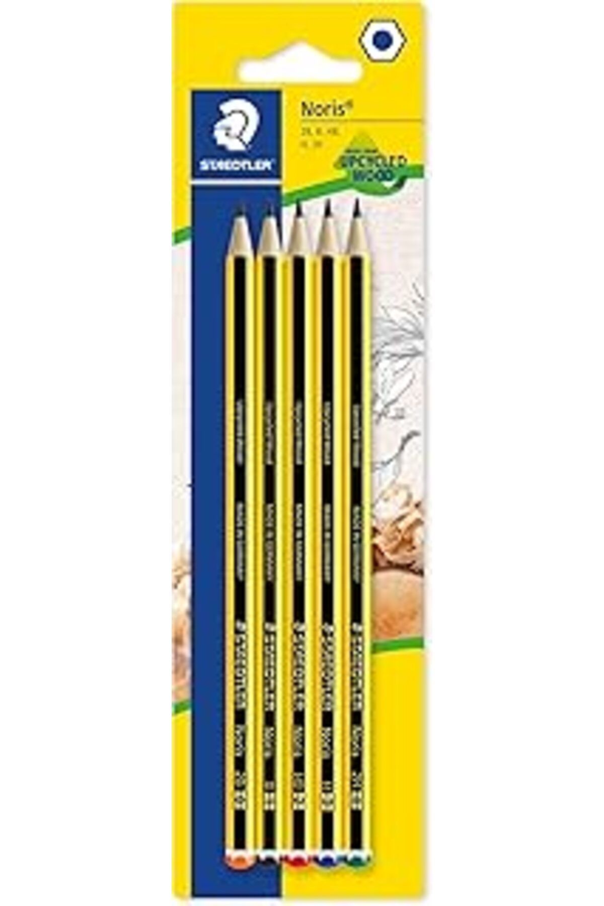 Pazarcan Staedtler 120S Bk5D Noris Kurşun Kalem 5'Li Blister 2B, B, Hb, H, 2H