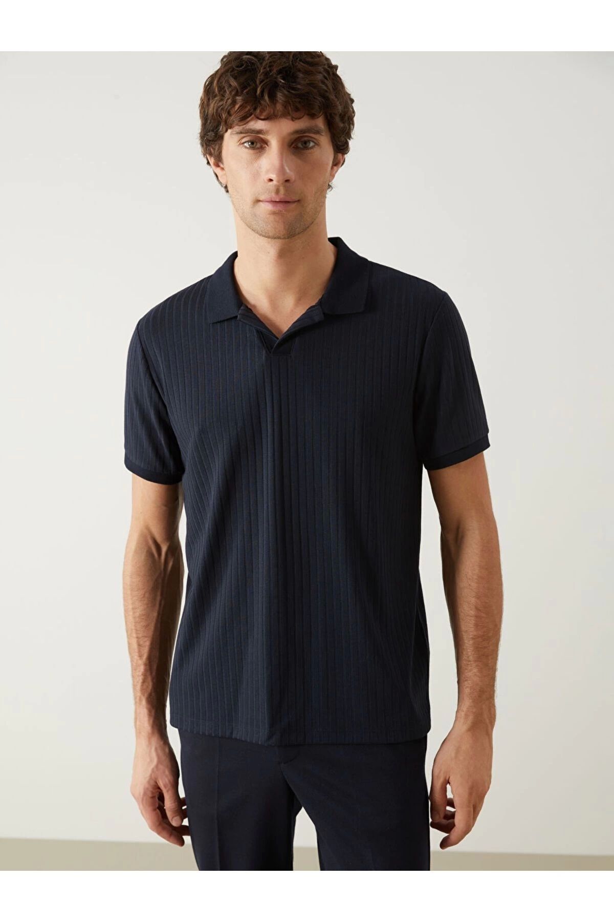 LC Waikiki LCWAIKIKI Polo Yaka Düz Penye Erkek Tişört