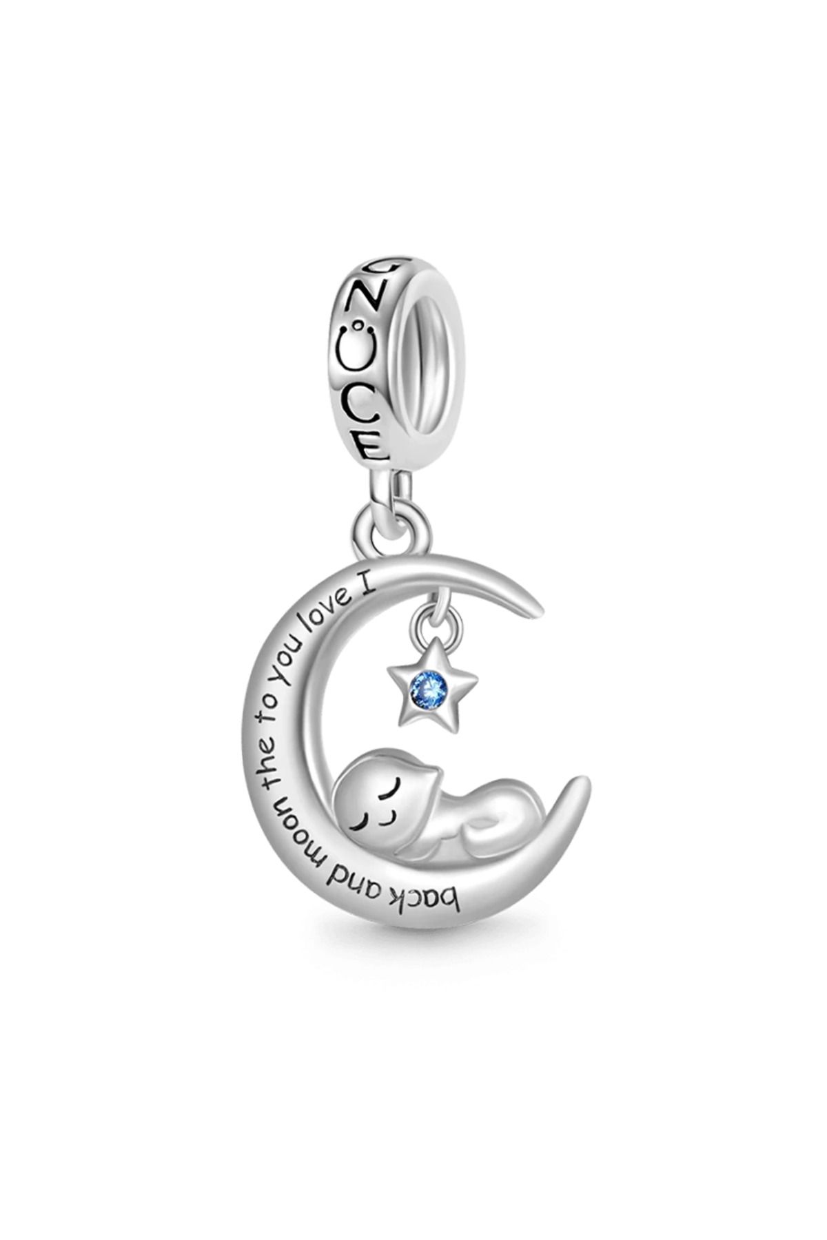 Gnoce "Seni herşeyden çok seviyorum" Uyuyan Bebek Charm, 925 Ayar Gümüş