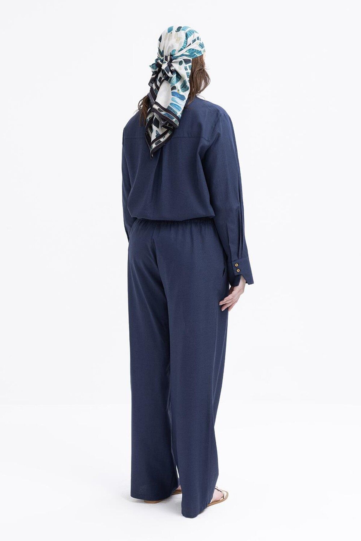 ALLDAY-Indigo-Plus Size Wide Leg Linen Trousers with Elastic Waist 4