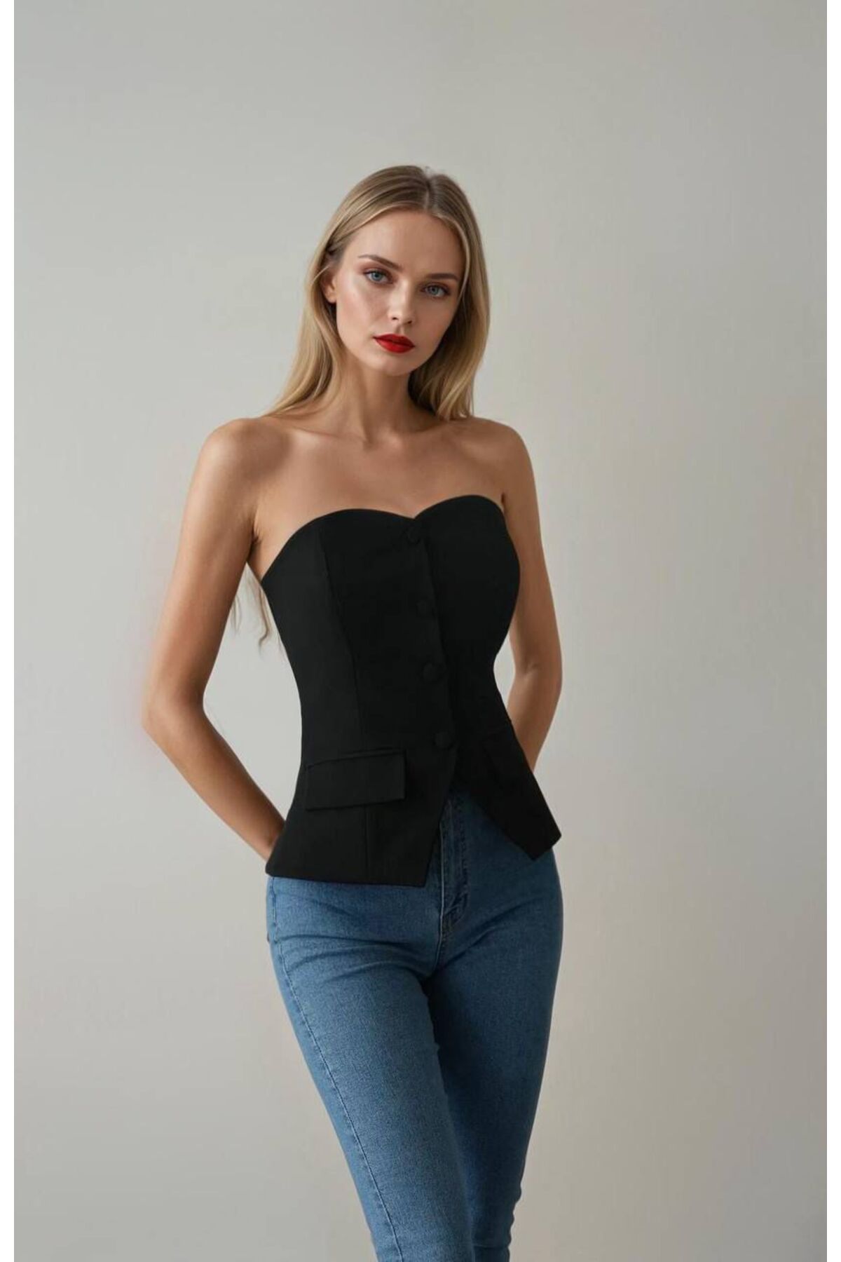 dib collection Straolez Düğmeli Bluz