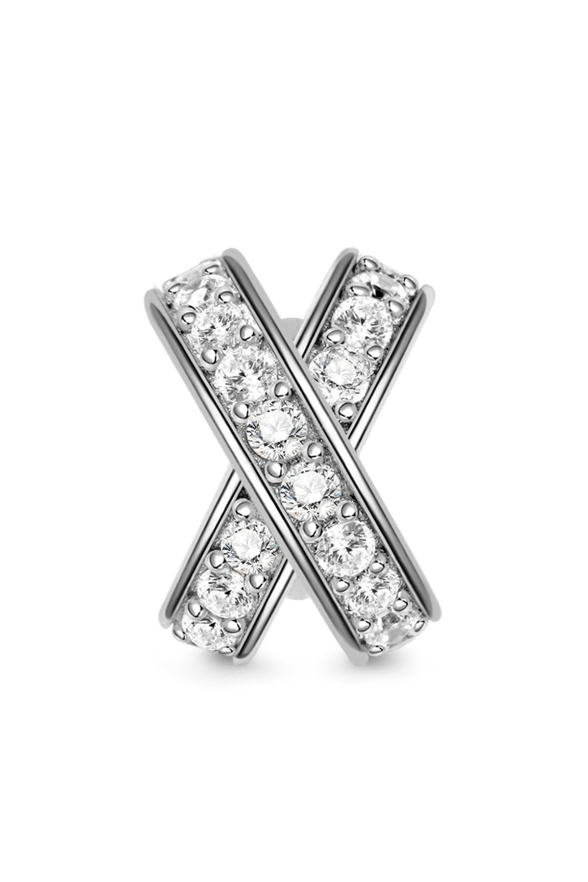 Gnoce X Charm, Kristal Taşlarla İşlenmiş, 925 Ayar Gümüş