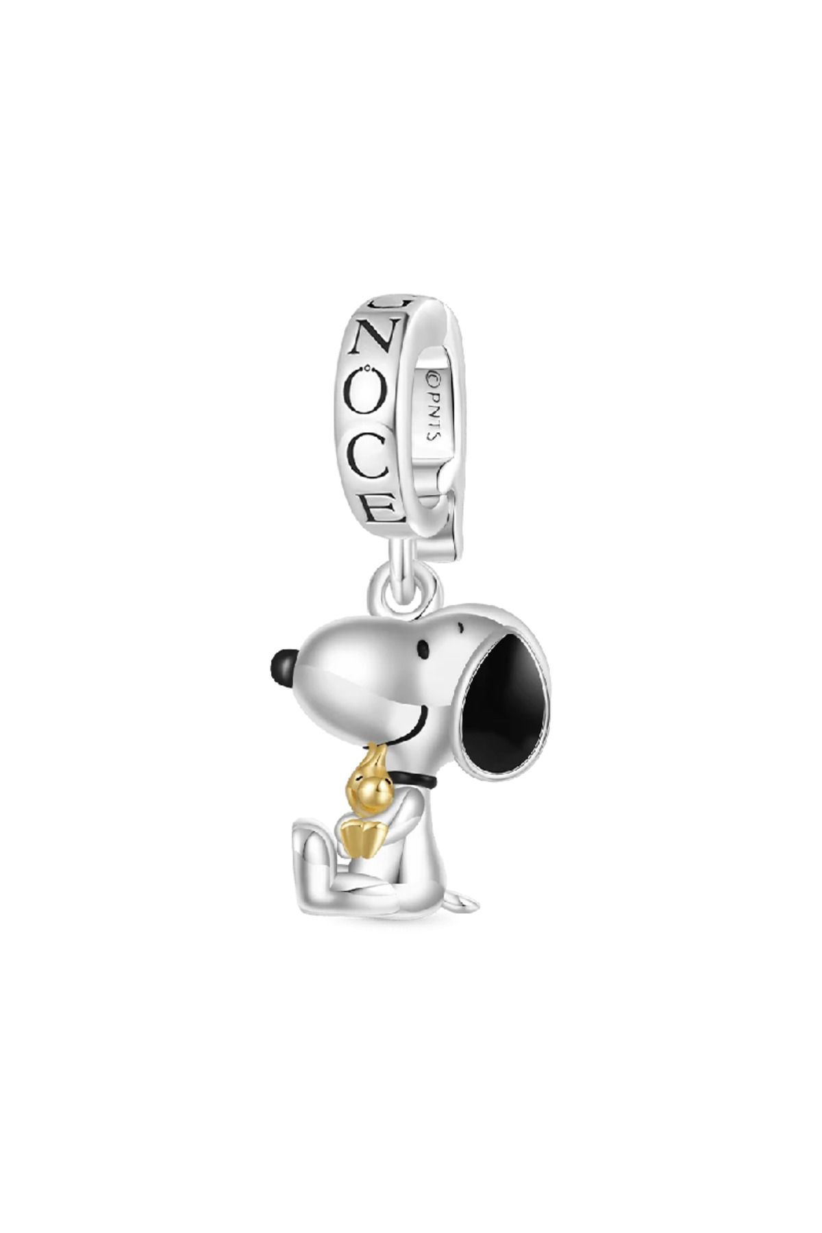 Gnoce Peanuts Snoopy & Woodstock Kucaklaşma Charm, 925 Ayar Gümüş