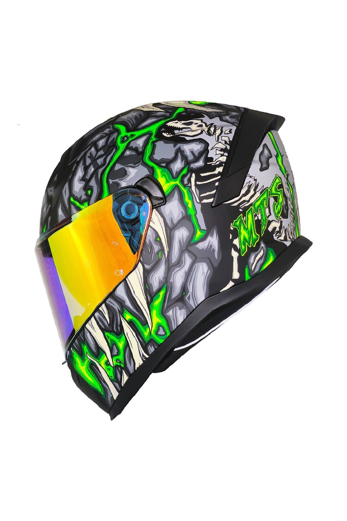 MOTOANL Motosiklet Kask Ece 22.R06 Güneş Vizörlü Full Face Motor Kaskı Skull Yeni