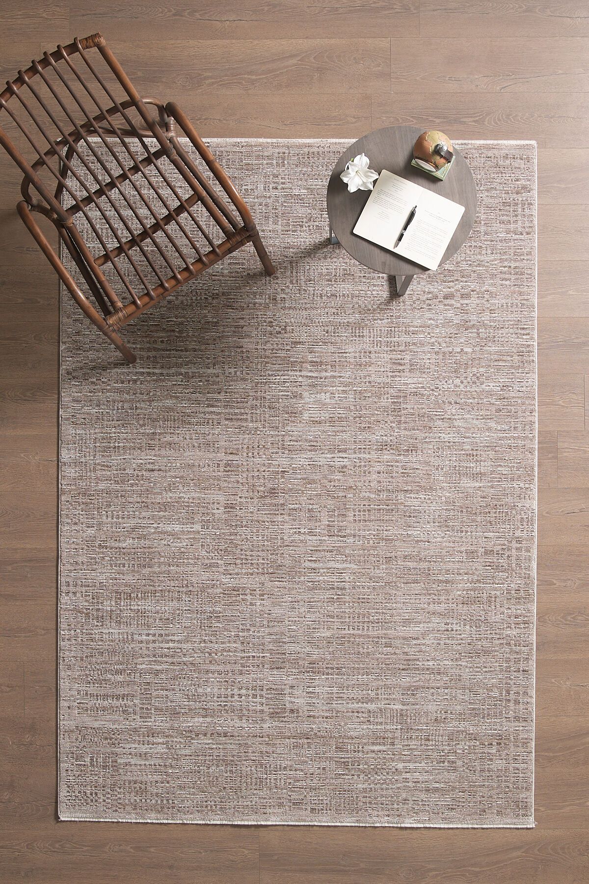 venucci home & living Olivia Premium Bambu Polyester Oturma Odası Salon Yatak odası Halısı Eskitme Vintage Halı