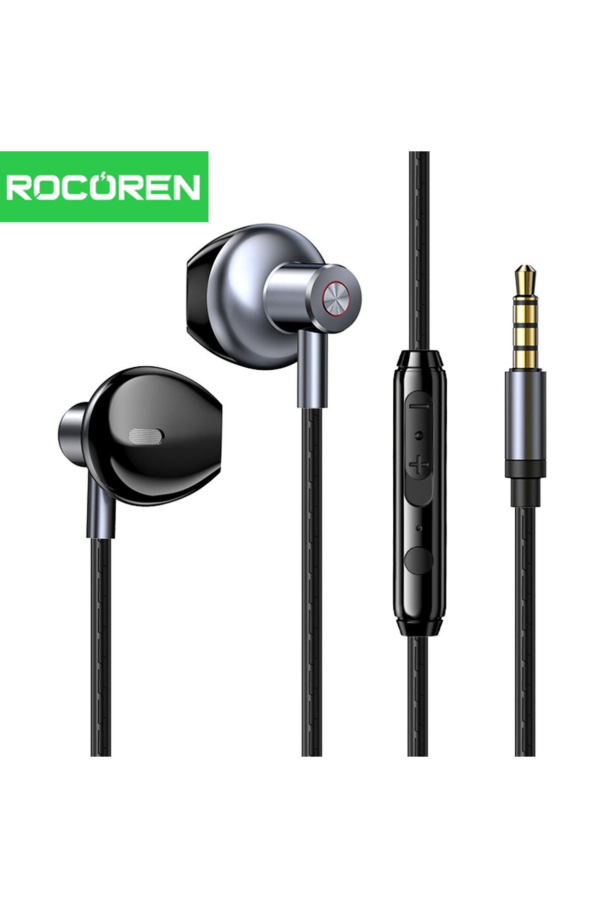 Rocoren 3.5mm Jack Girişli Mikrofonlu Kablolu Kulak İçi Kulaklık