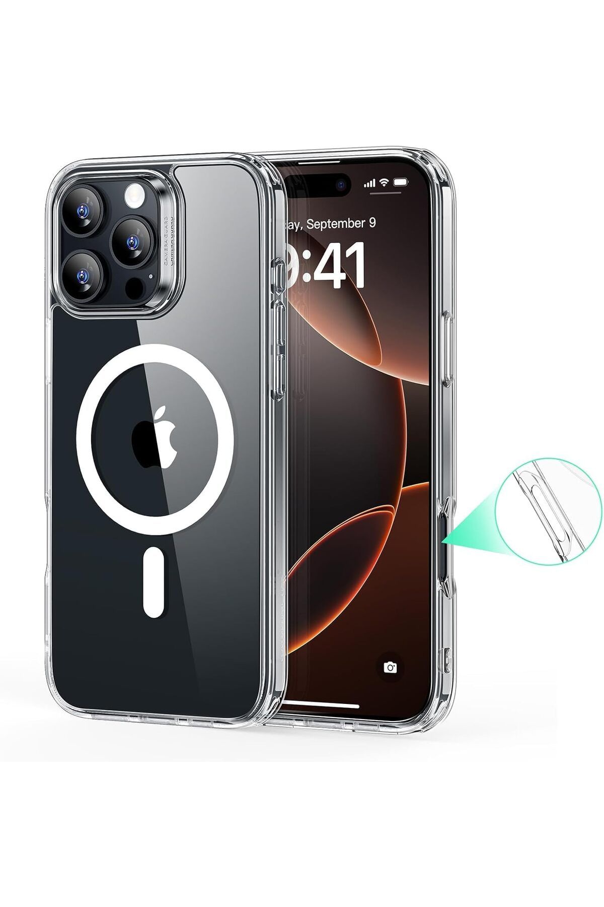 mazıdağı where Trend iPhone 16 Pro için Magsafe Uyumlu Çok Şık Şeffaf Kılıf Kablosuz Şarjlara Uyumlu