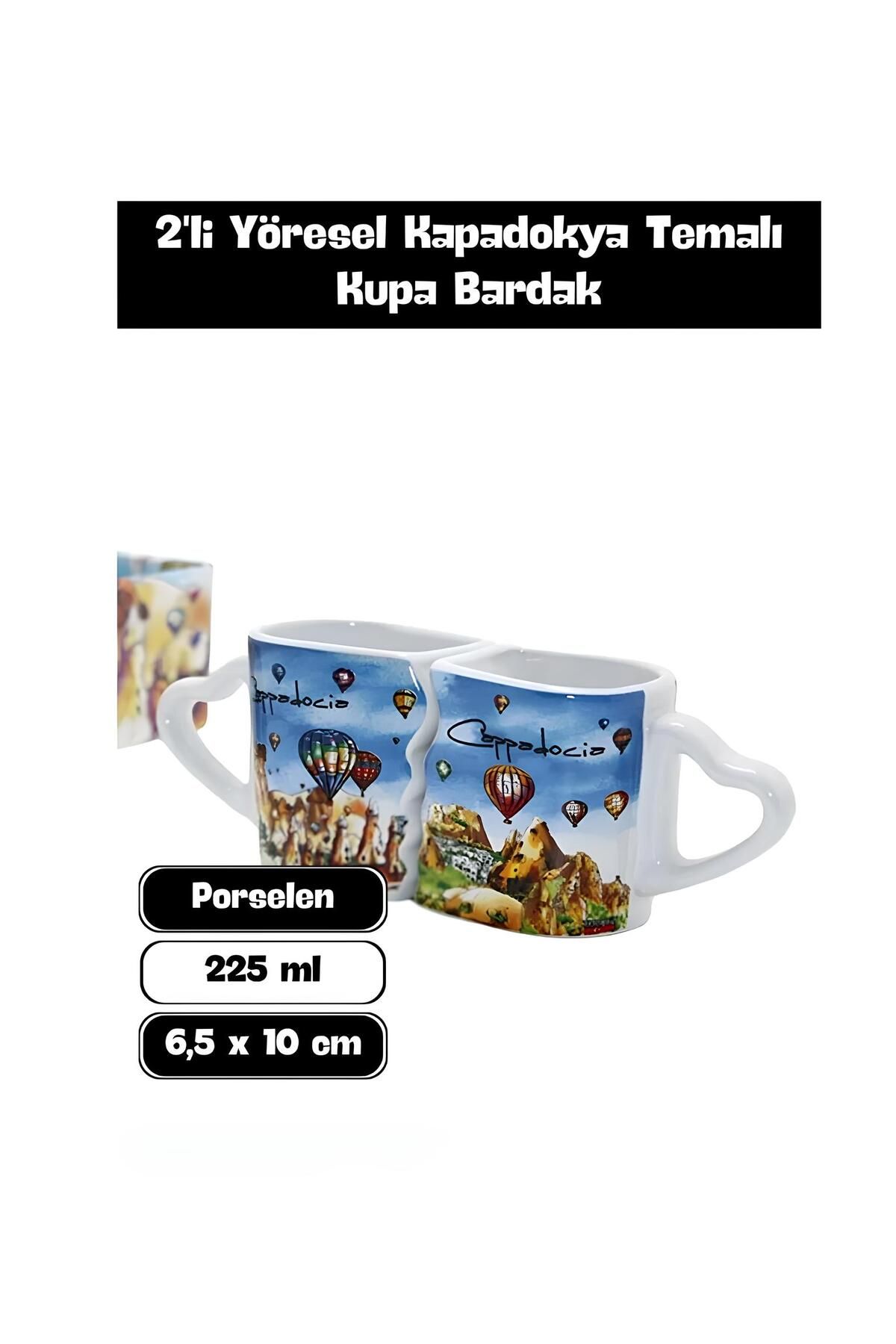Wolawood 2'li Yöresel Kupa Bardak Seti El Yapımı Desenli Porselen Kahve Çay Mug Hediyelik Dekoratif Takım