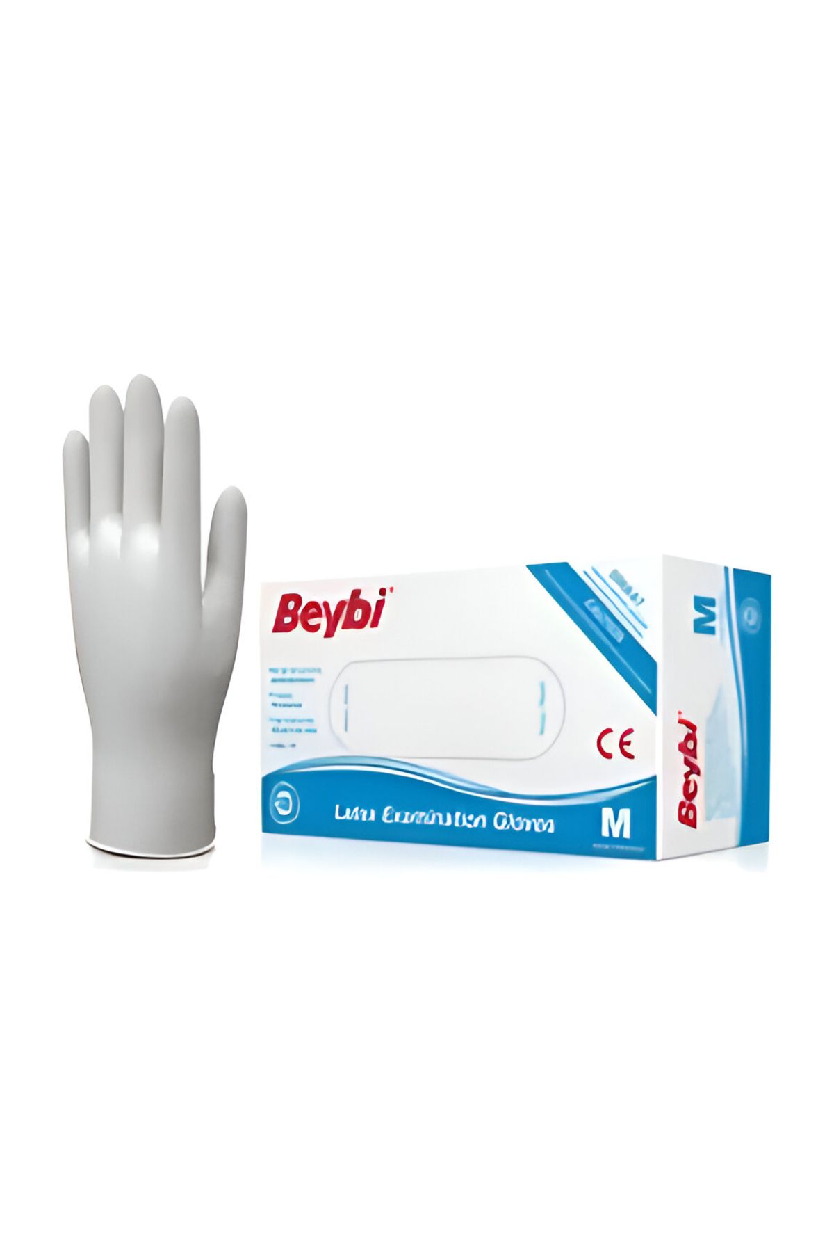 Beybi Lateks Pudralı (M) Medium Beden Muayene Eldiven 100lü Paket