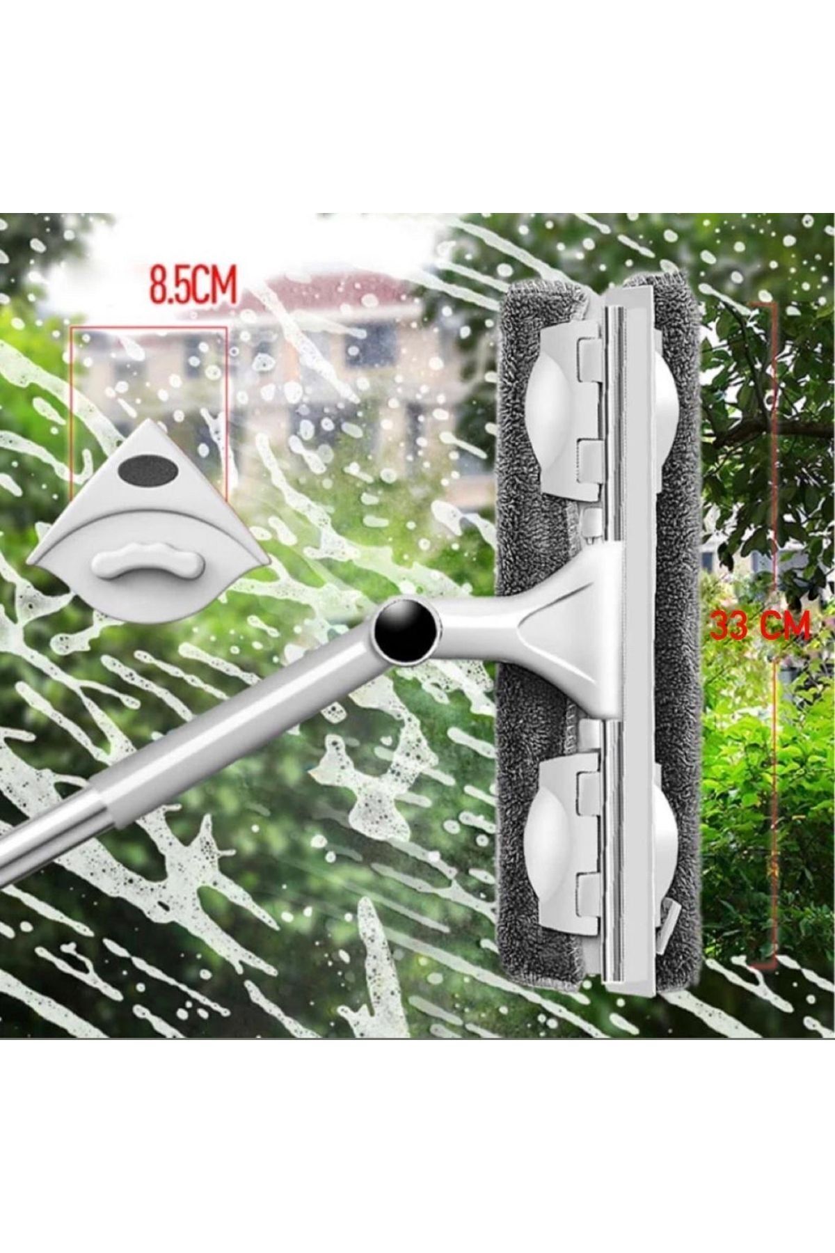 teknotrust Yükseklik Ayarlı Bükülür Paletli Oynar Başlıklı Cam Silme Aparatı