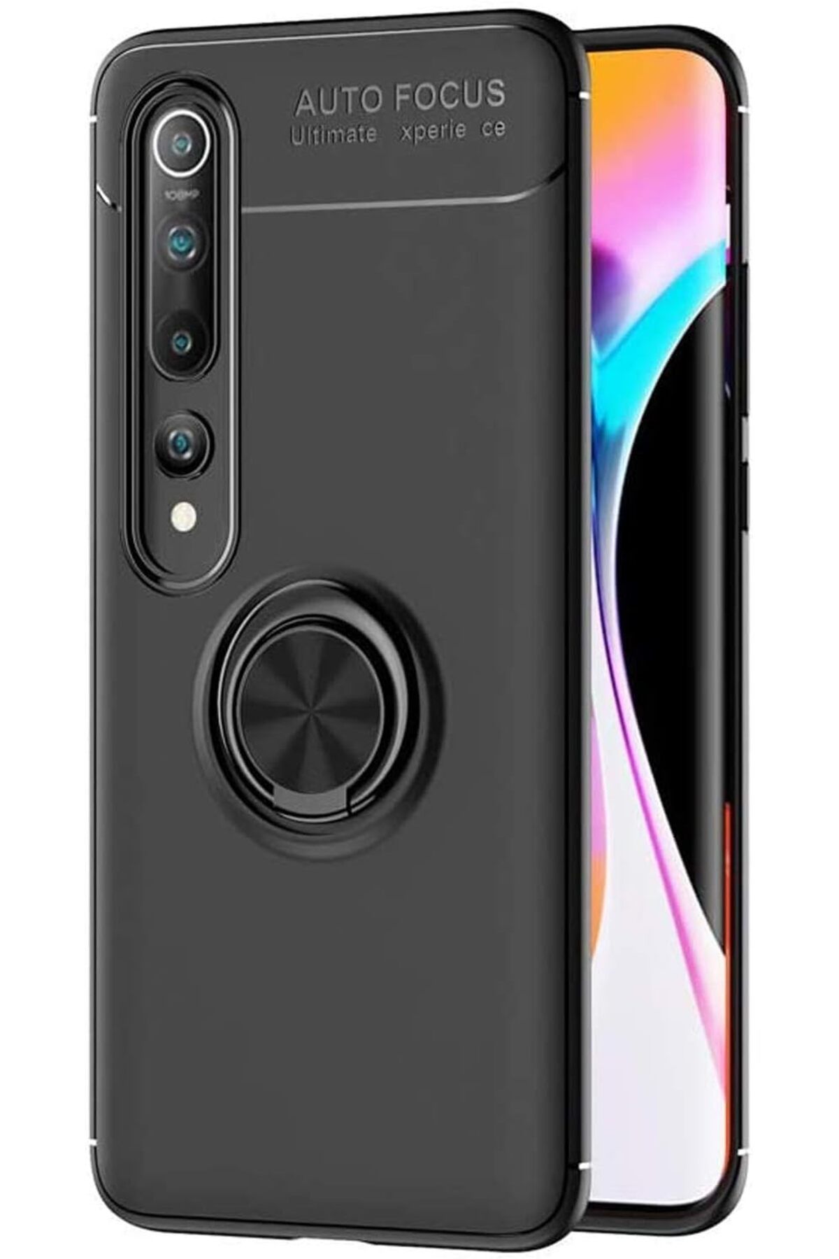 STOREMAX EMN Xiaomi Mi 10 için Kılıf Kickstand Ring Holder Siyah [Mi 10 ile Uyumlu Kılıf - Siyah] Cİ S