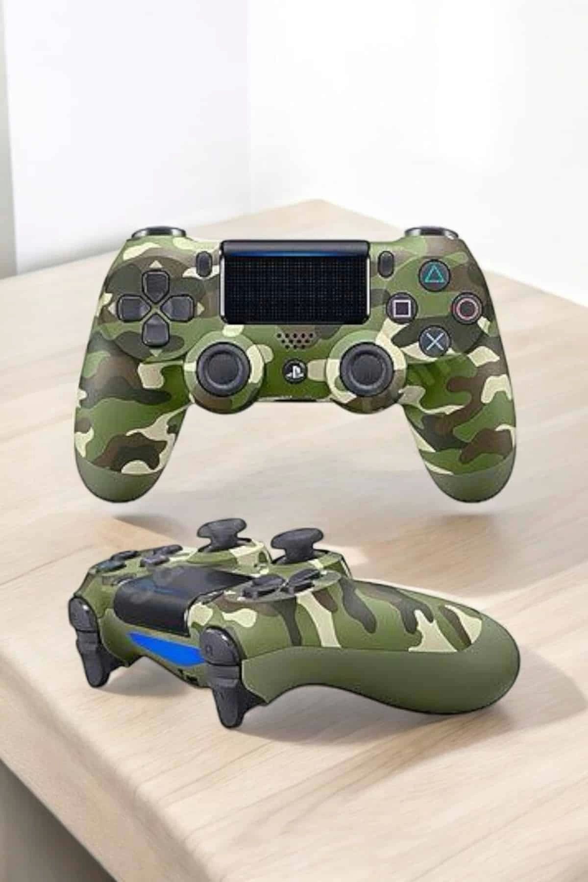 Vemora Kamuflaj Desenli Joystick  Uyumlu  PS4 Oyun Kolu Yeşil