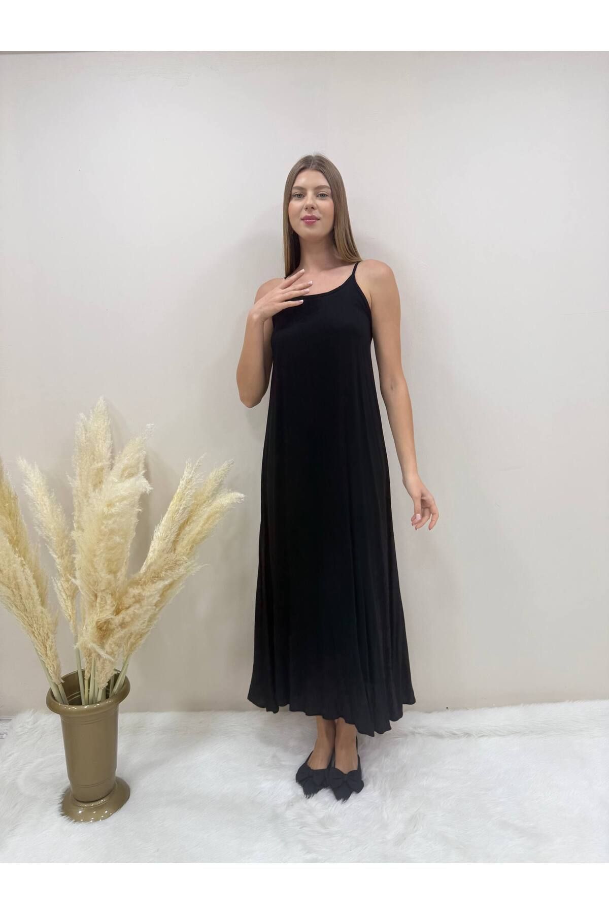 AsprinFashion ASKILI ELBİSE SİYAH
