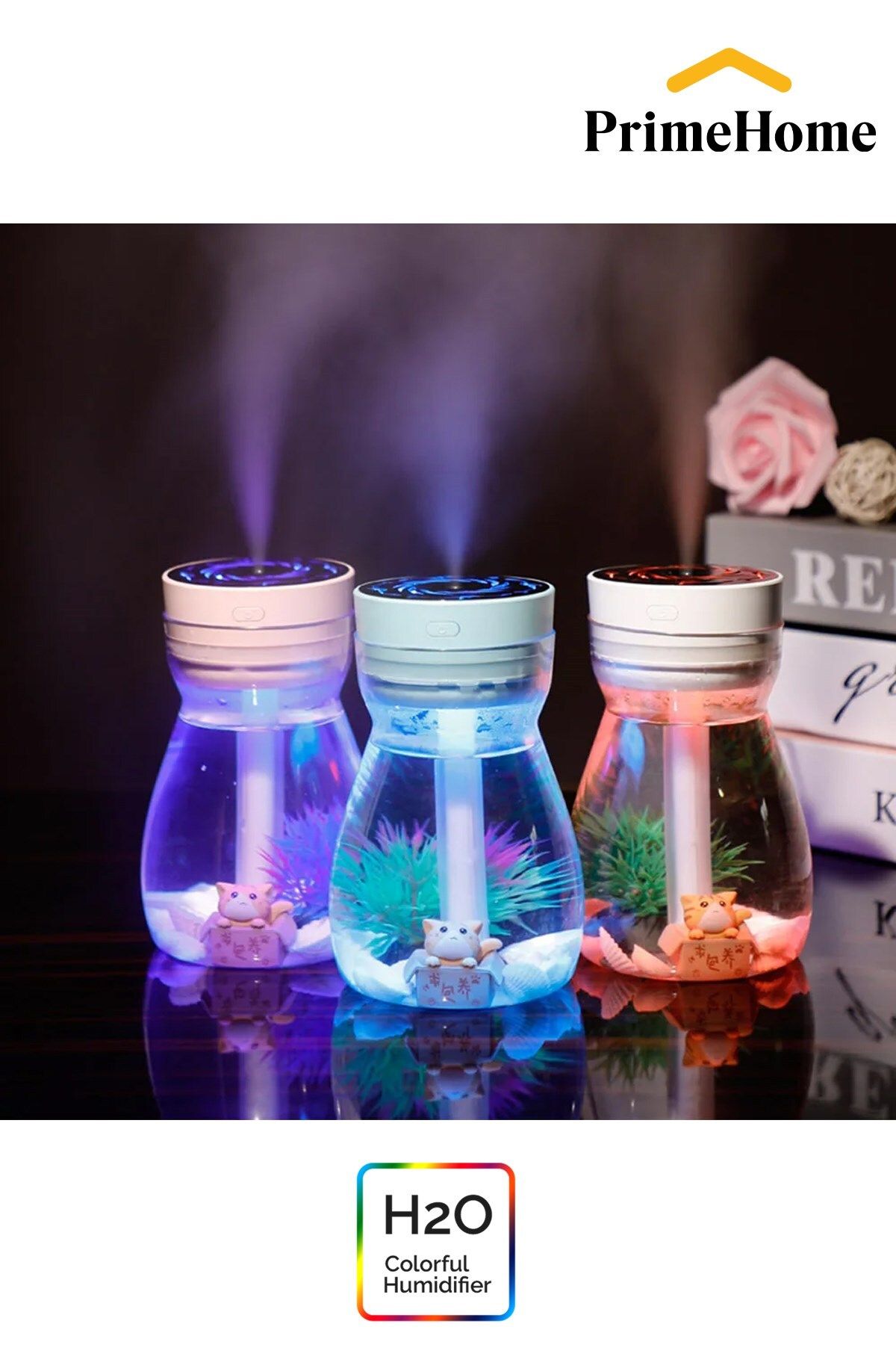 PRİME HOME H2o Kedi Nemlendirici Buhar Makinası 380 Ml hava Ultrasonik Deniz Kabuğu