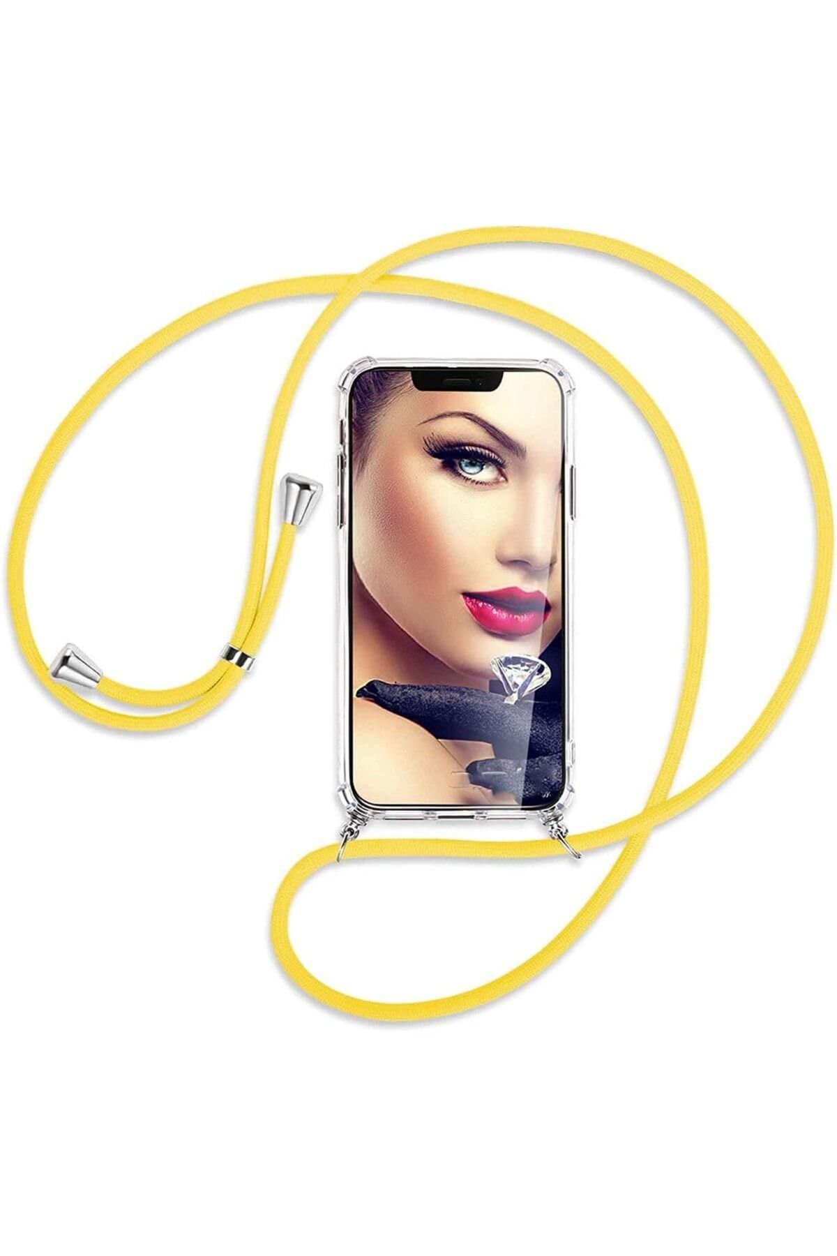 STOREMAX EMN İphone X/Xs Uyumlu Kılıf Boyun Omuz Askılı Ipli Anti Şok Köşe Korumalı Şeffaf Silikon