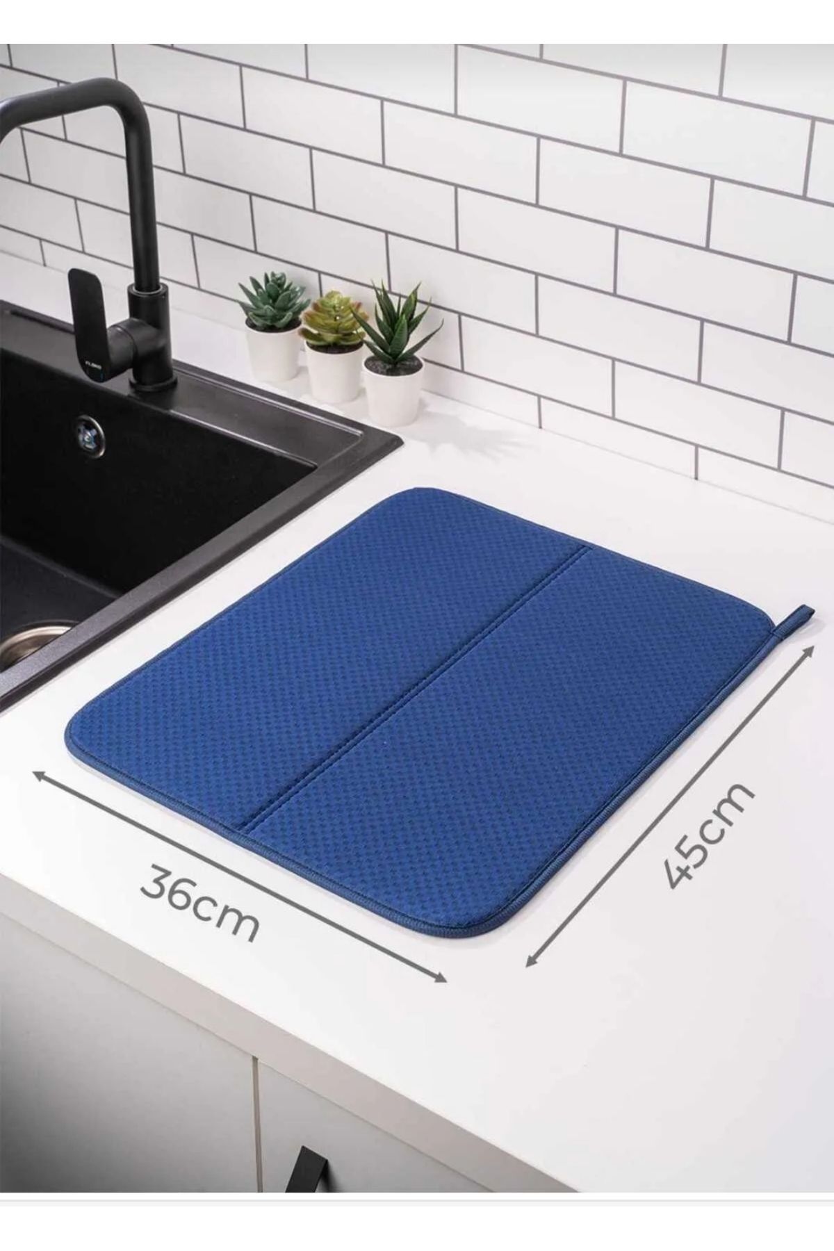 ARCET Bulaşık Matı Süper Emici Tezgah üstü 2'li 44x36cm Lacivert Kurutma Bezi
