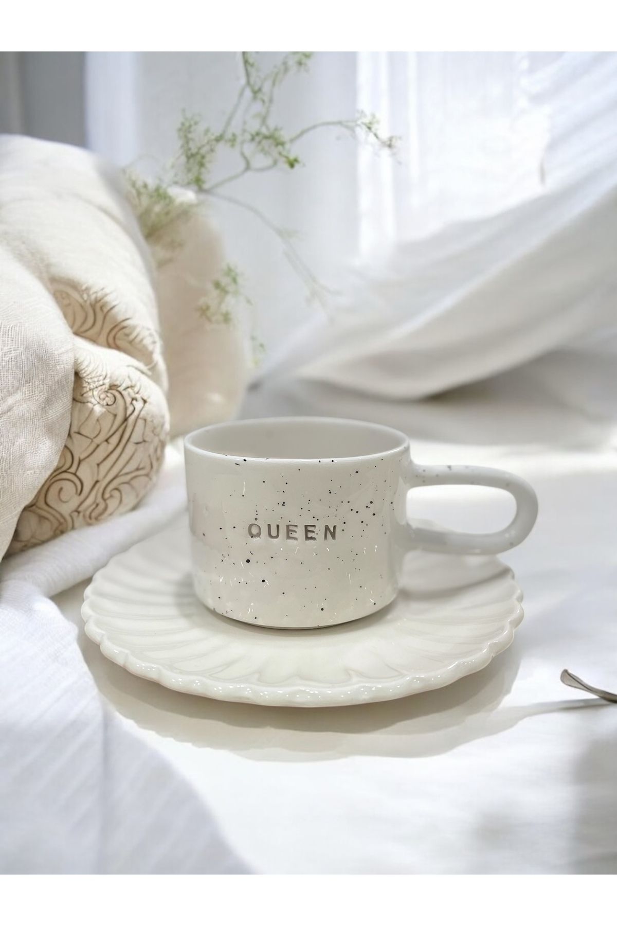 terraco ceramic Queen Yazılı El Yapımı Seramik Kupa