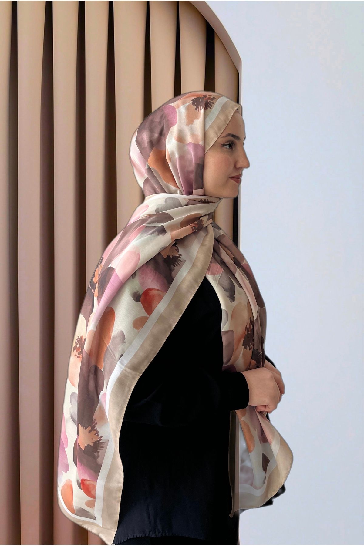 SarQa Scarft Flowers Soft Collection Çiçek Desen Şal