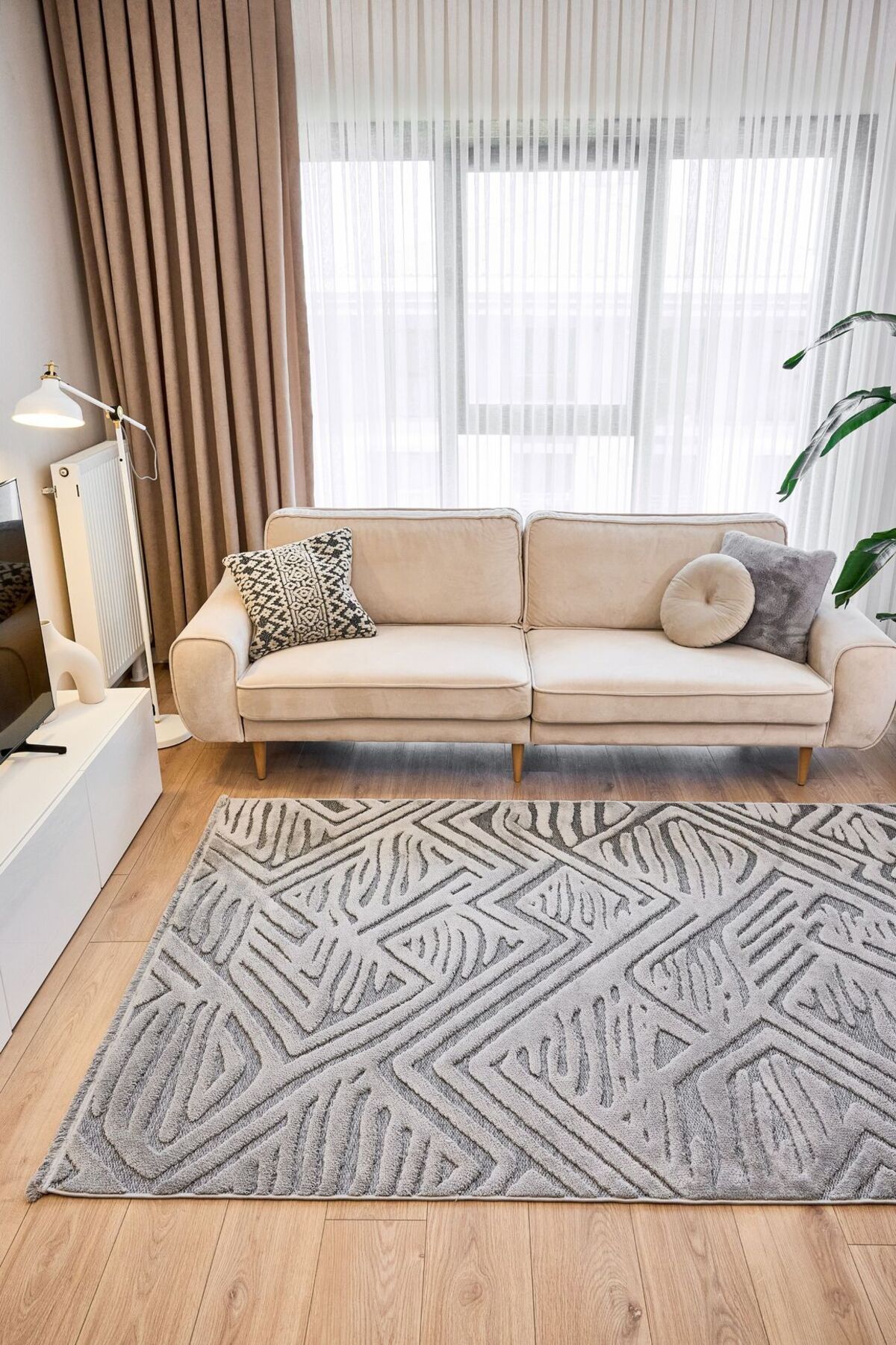 akbel halı & yatak exclusive home design Orion 4223 Gri - Dokuma Halı | Flat Cut Desenli Salon Halısı