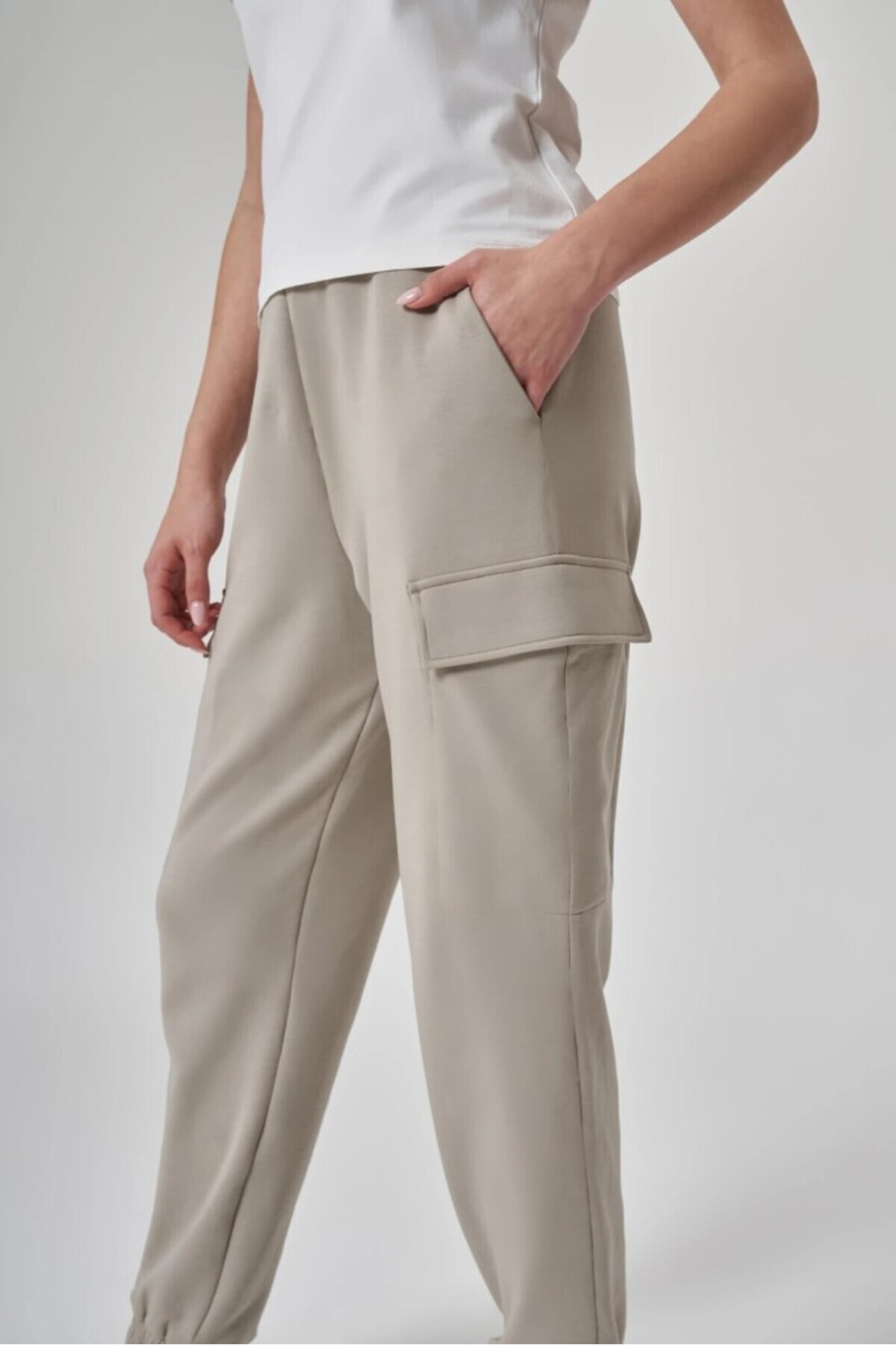 Exuma-Women's Sand Color Sweatpants 1528010-Kum 3