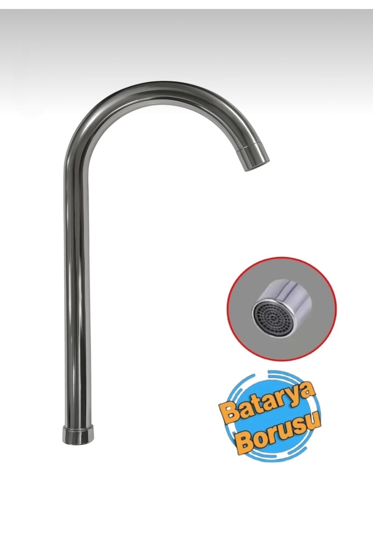 Delux Lavabo Mutfak Musluk Batarya Kuğu Metal Lüks Evye Borusu Krom Su Kısa Dönen Kaliteli Dayanıklı