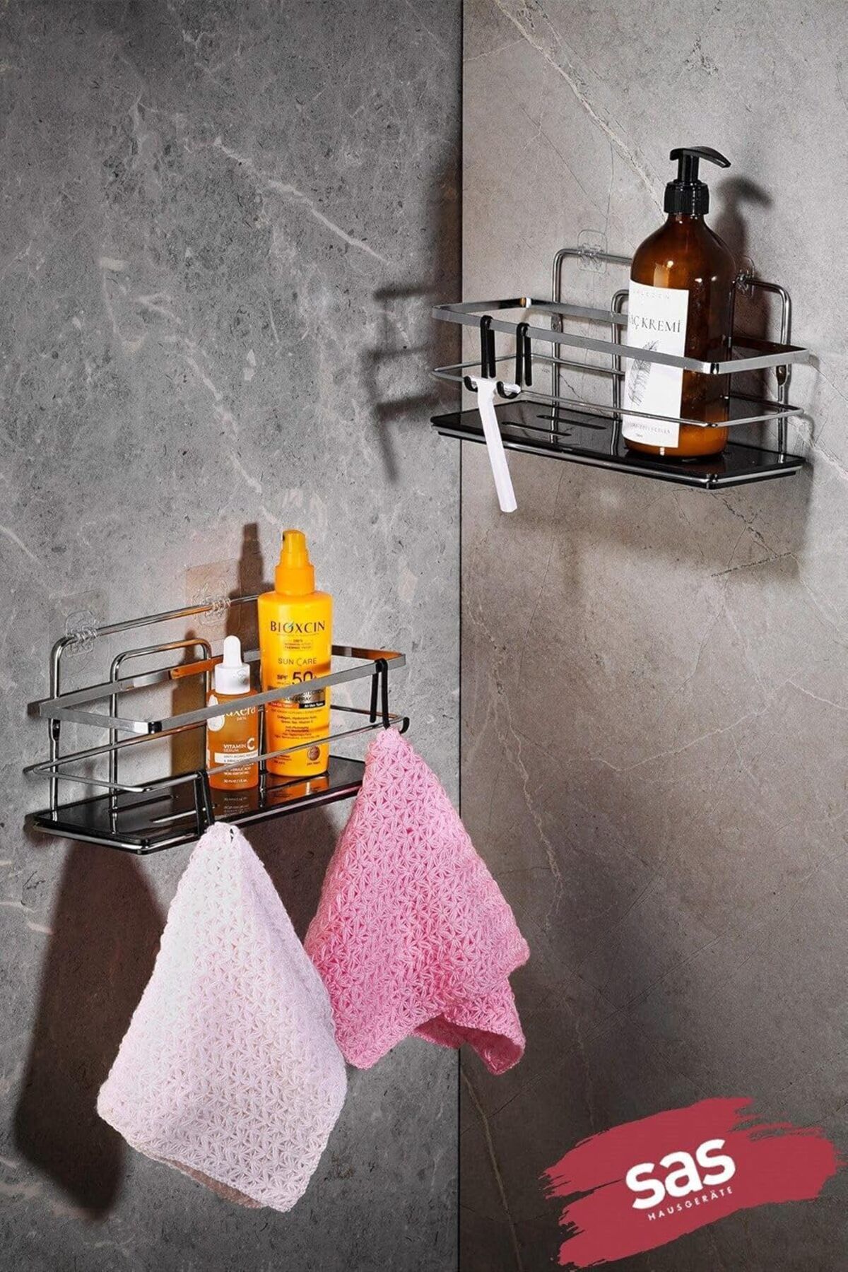 mazıdağı mazzıdağ Haus Yapışkanlı Ömür Boyu Paslanmaz Kristal Ayarlanabilir Raf Banyo Düzenleyici Şa