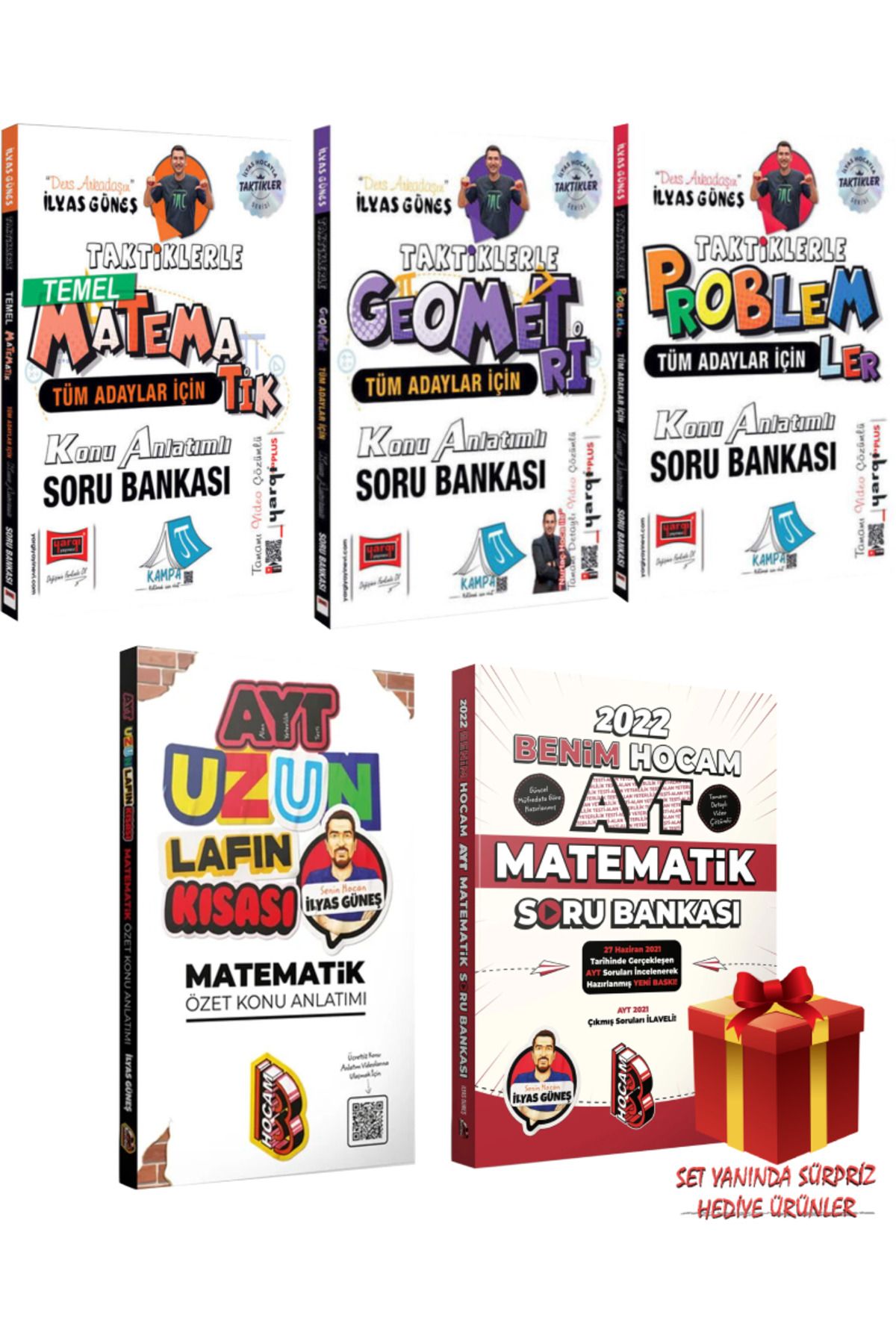 Yargı Yayınları İlyas Güneş Tüm Adaylar İçin Taktiklerle Matematik+ Geometri+ Problemler Konu Anlatımlı Soru Bankası