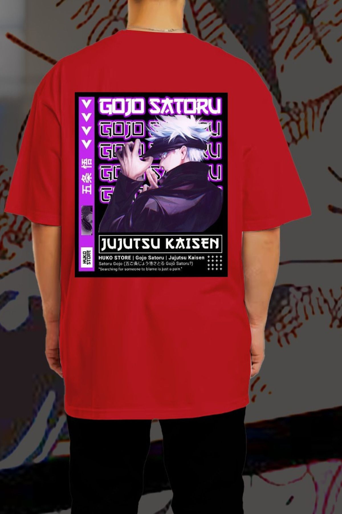 Wish BF Gojo Satoru Baskılı Oversize T-shirt
