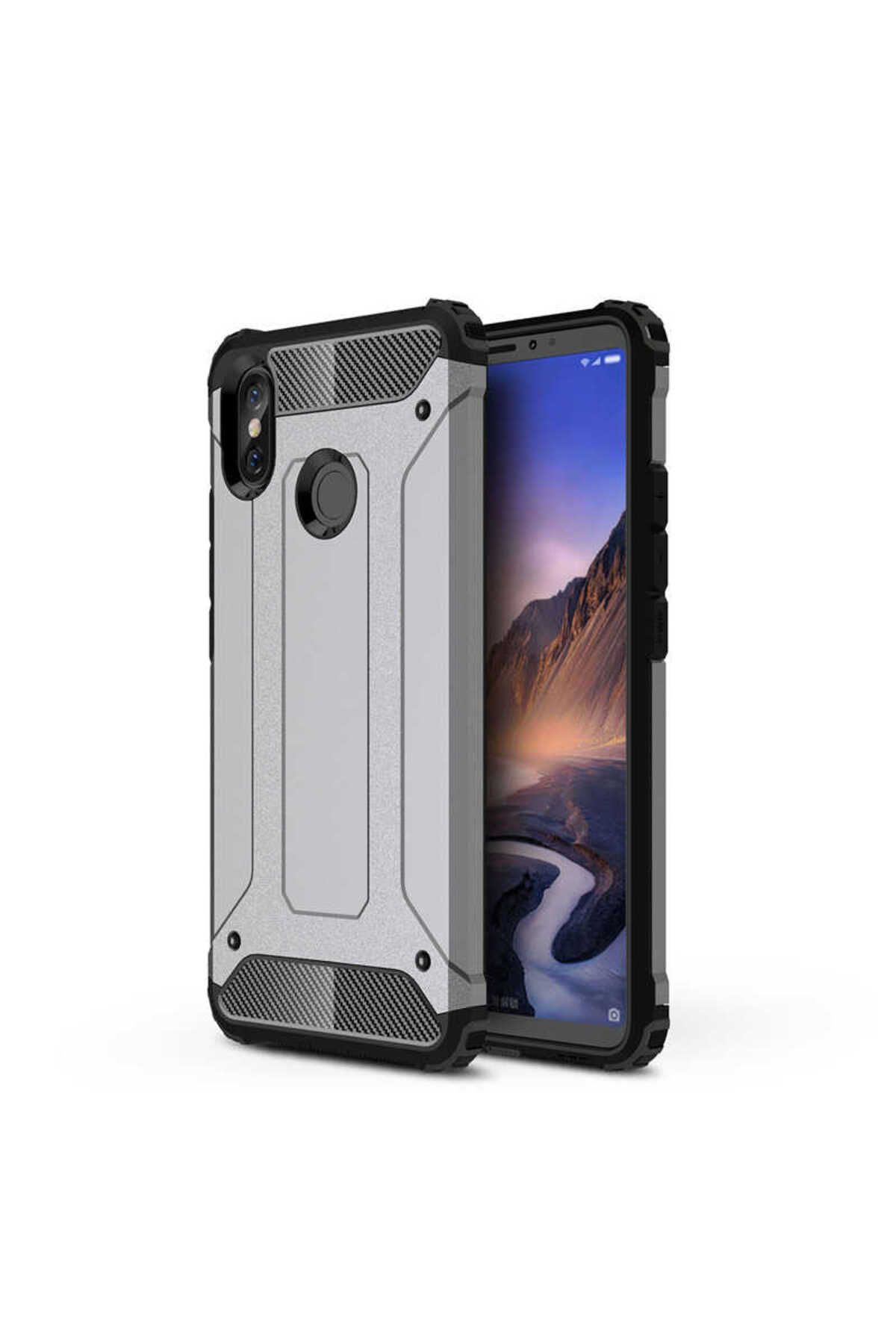 halkhouse Xiaomi Mi Max 3 Kılıf Zırh Tank Sert Korumalı Silikon Crash Silikon Kapak