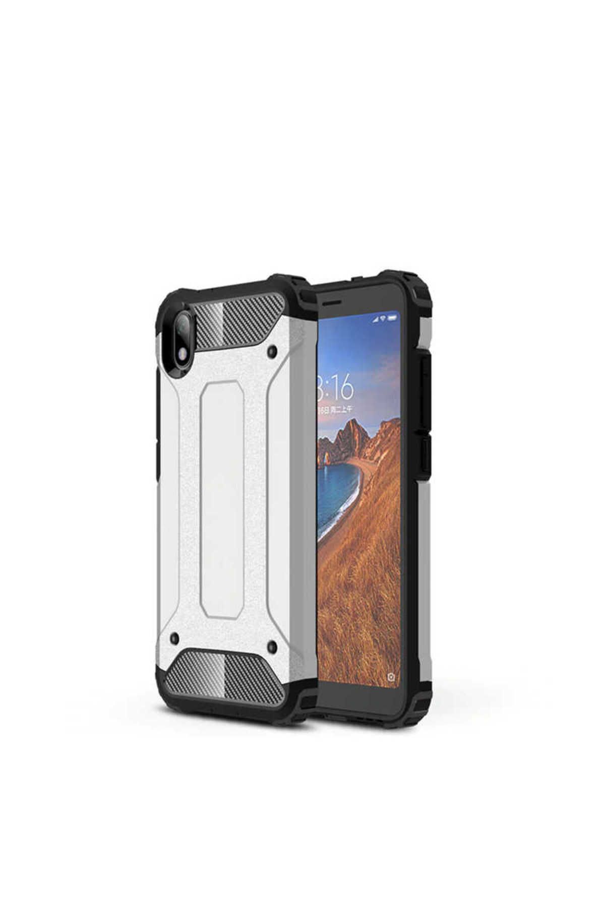 halkhouse Xiaomi Redmi 7A Kılıf Zırh Tank Sert Korumalı Silikon Crash Silikon Kapak
