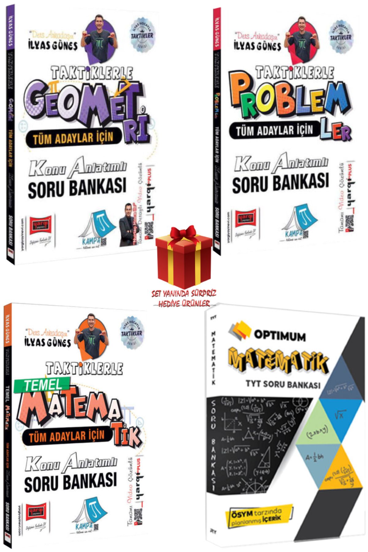 Yargı Yayınları İlyas Güneş Tüm Adaylar İçin Taktiklerle Matematik+ Geometri+ Problemler Konu Anlatımlı Soru Bankası