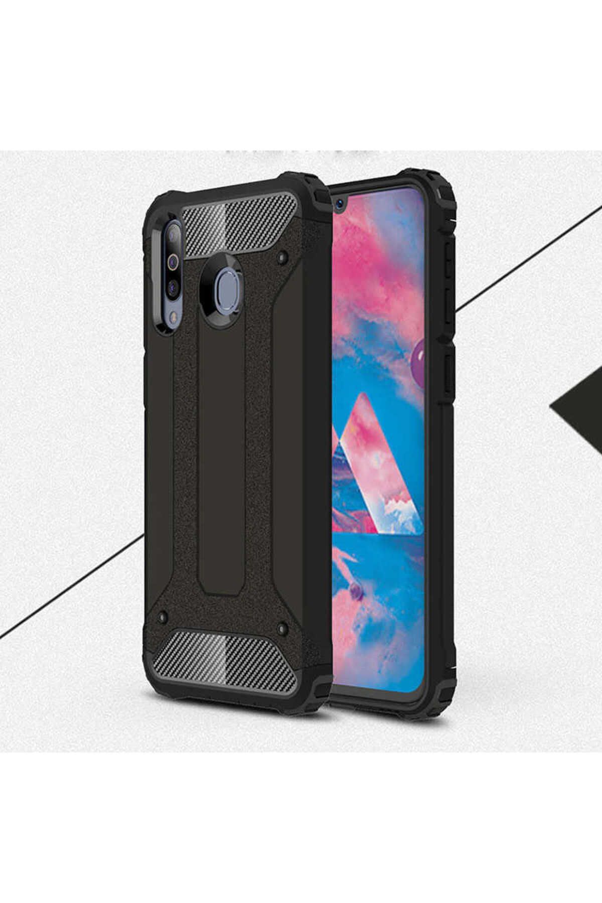 halkhouse Galaxy M30 Kılıf Zırh Tank Sert Korumalı Silikon Crash Silikon Kapak