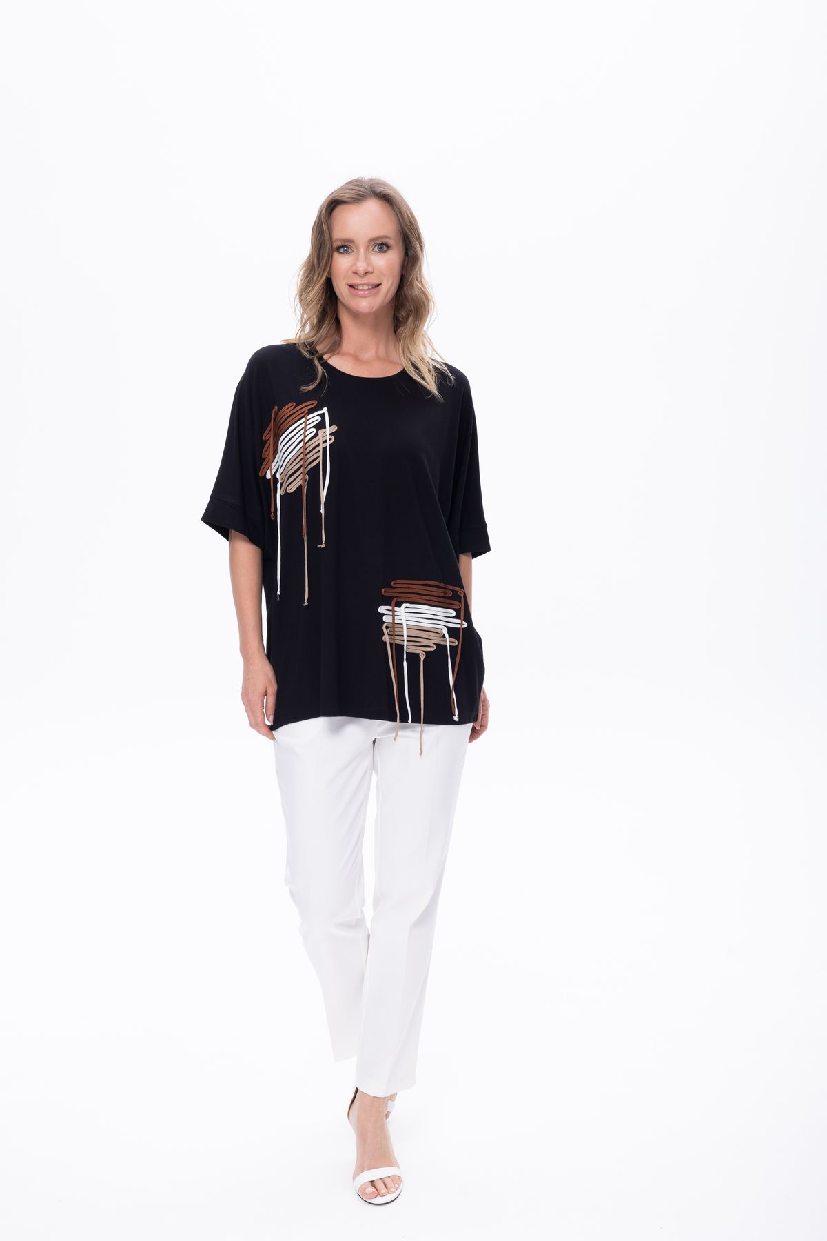KARTON TRİKO Karton Triko Lace Nakışlı Bluz