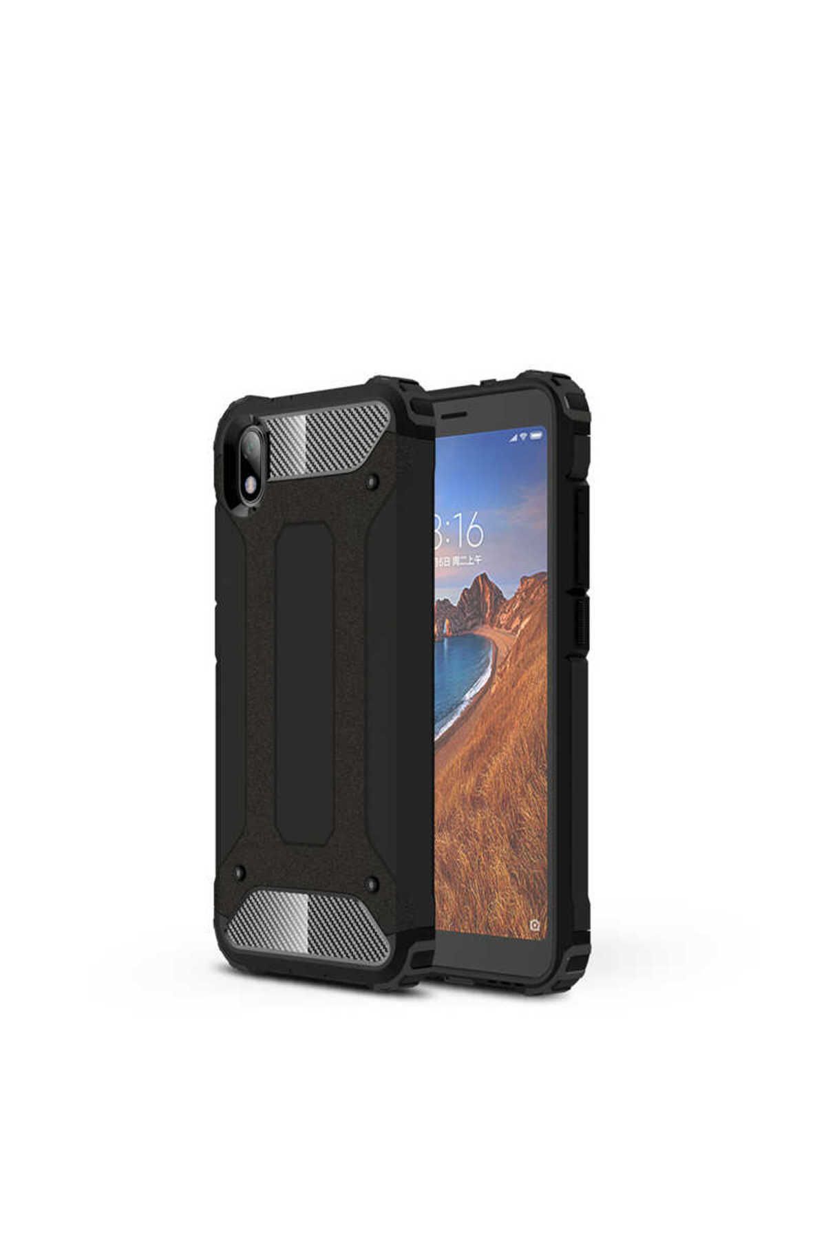 halkhouse Xiaomi Redmi 7A Kılıf Zırh Tank Sert Korumalı Silikon Crash Silikon Kapak